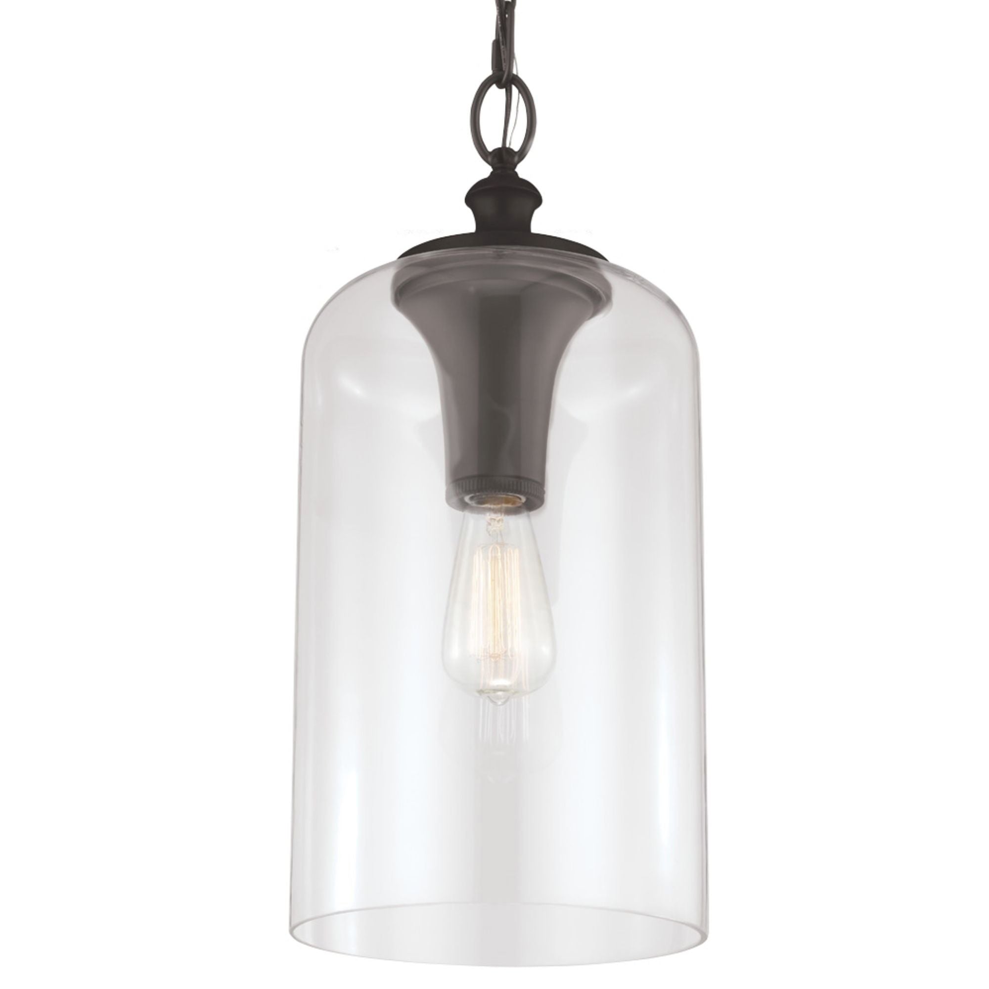 Sean Lavin Hounslow Clear Glass Pendant in Oil Rubbed Bronze