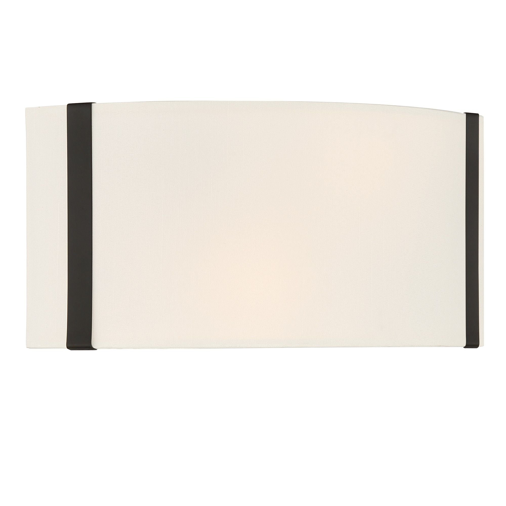 Fulton 2 Light Black Sconce Silk Shade 13"W x 6.25"H x 4"D