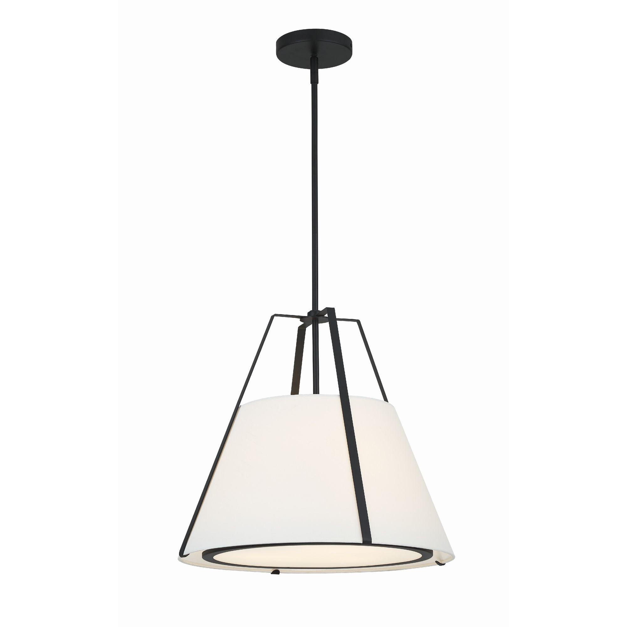 Fulton 3 Light Black Pendant Silk Shade 20"W x 18.5"H x 20"D