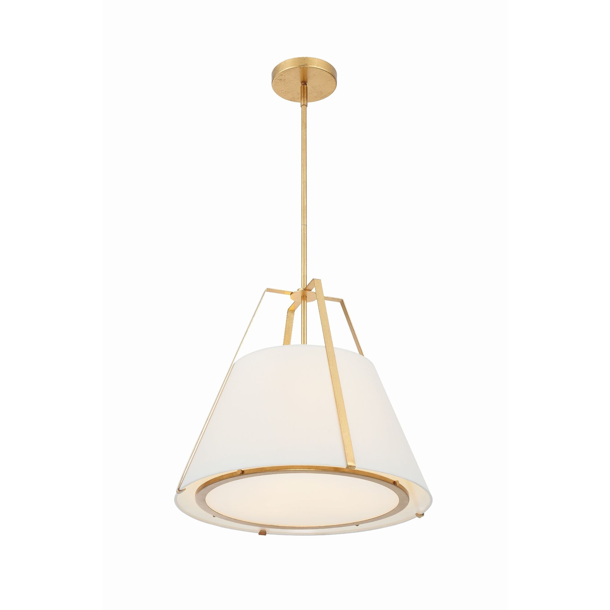 Fulton 3 Light Antique Gold Pendant Silk Shade 20"W x 18.5"H x 20"D