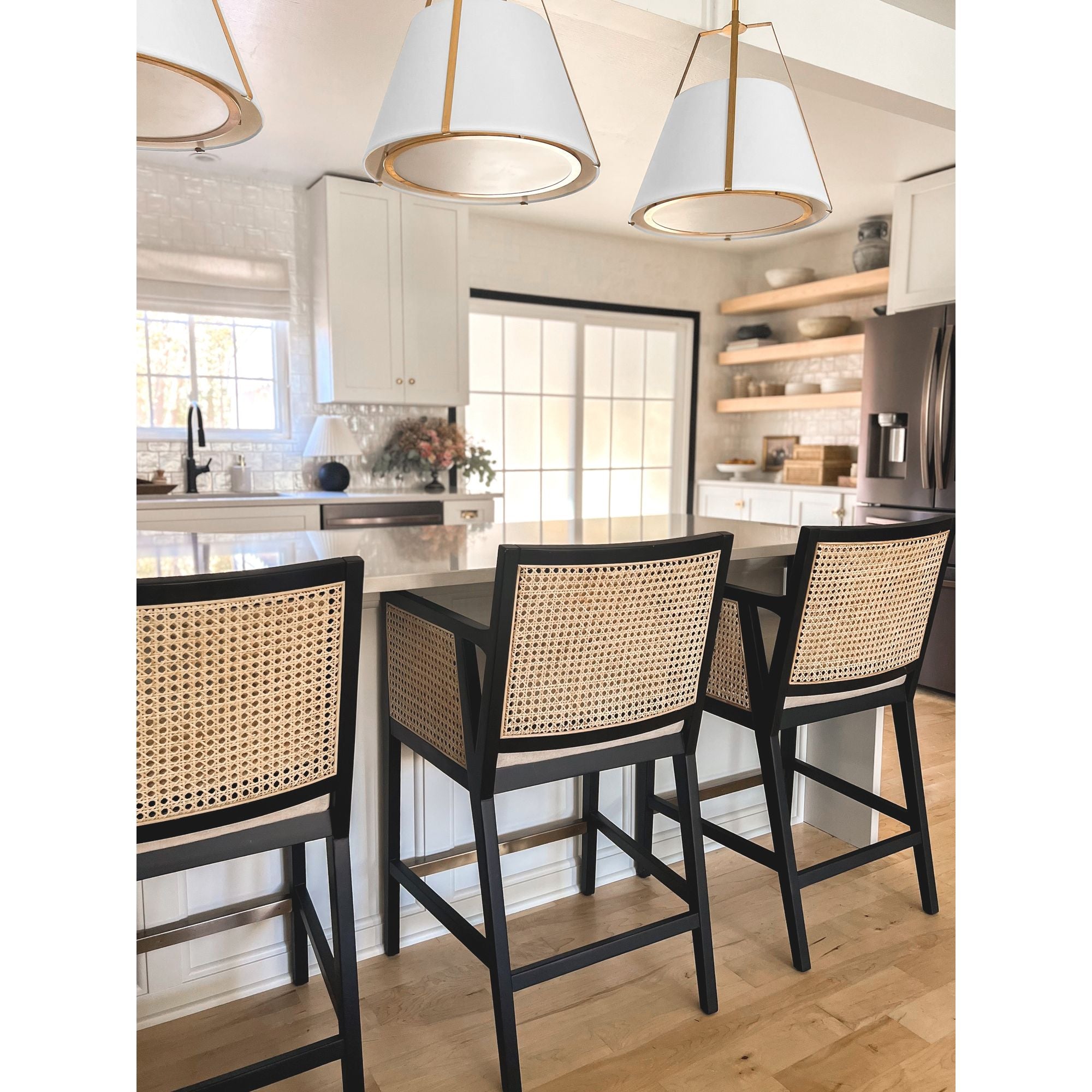 Fulton 3 Light Antique Gold Pendant Silk Shade 20"W x 18.5"H x 20"D