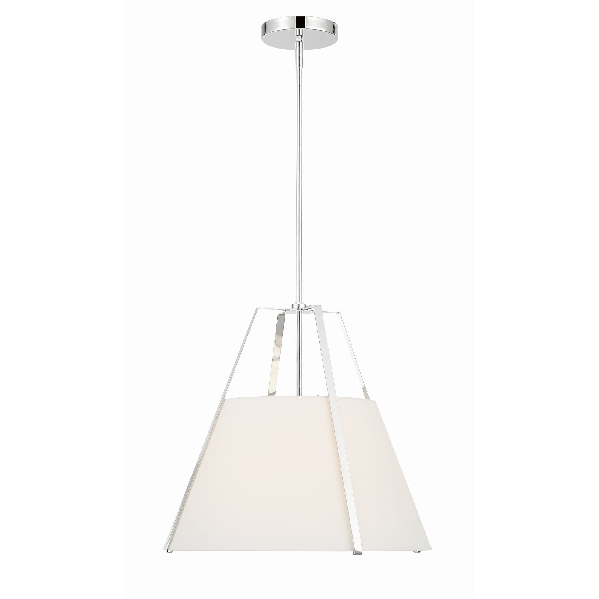 Fulton 3 Light Polished Nickel Pendant Silk Shade 20"W x 18.5"H x 20"D