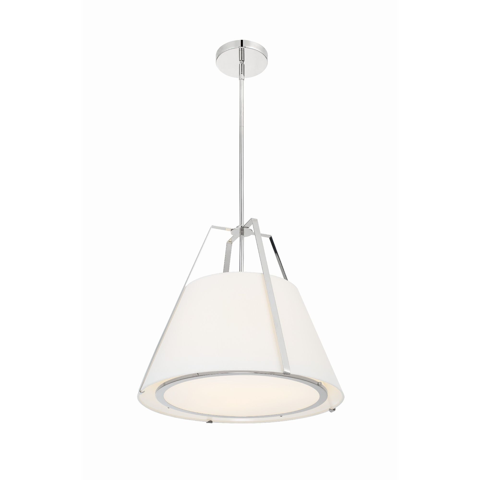 Fulton 3 Light Polished Nickel Pendant Silk Shade 20"W x 18.5"H x 20"D
