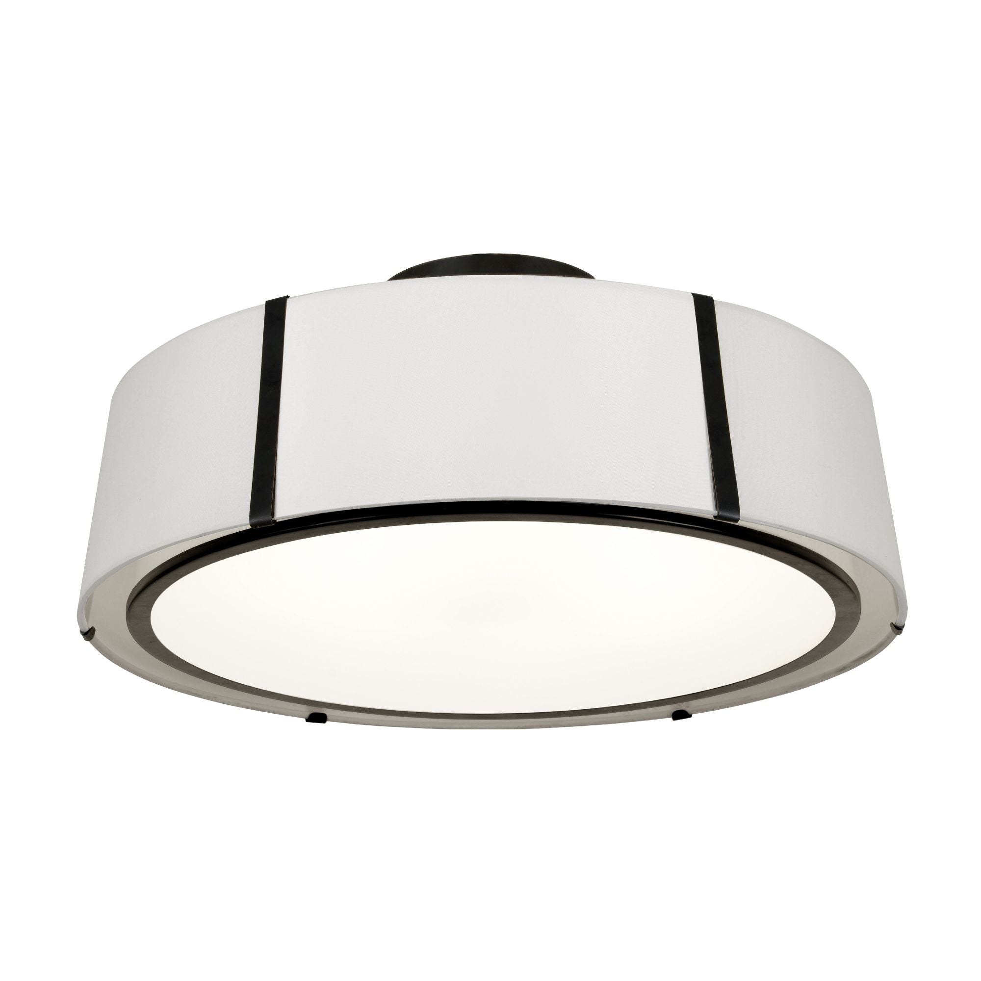 Fulton 24'' Black Semi Flush Mount Black 24"W x 12.25"H x 24"D