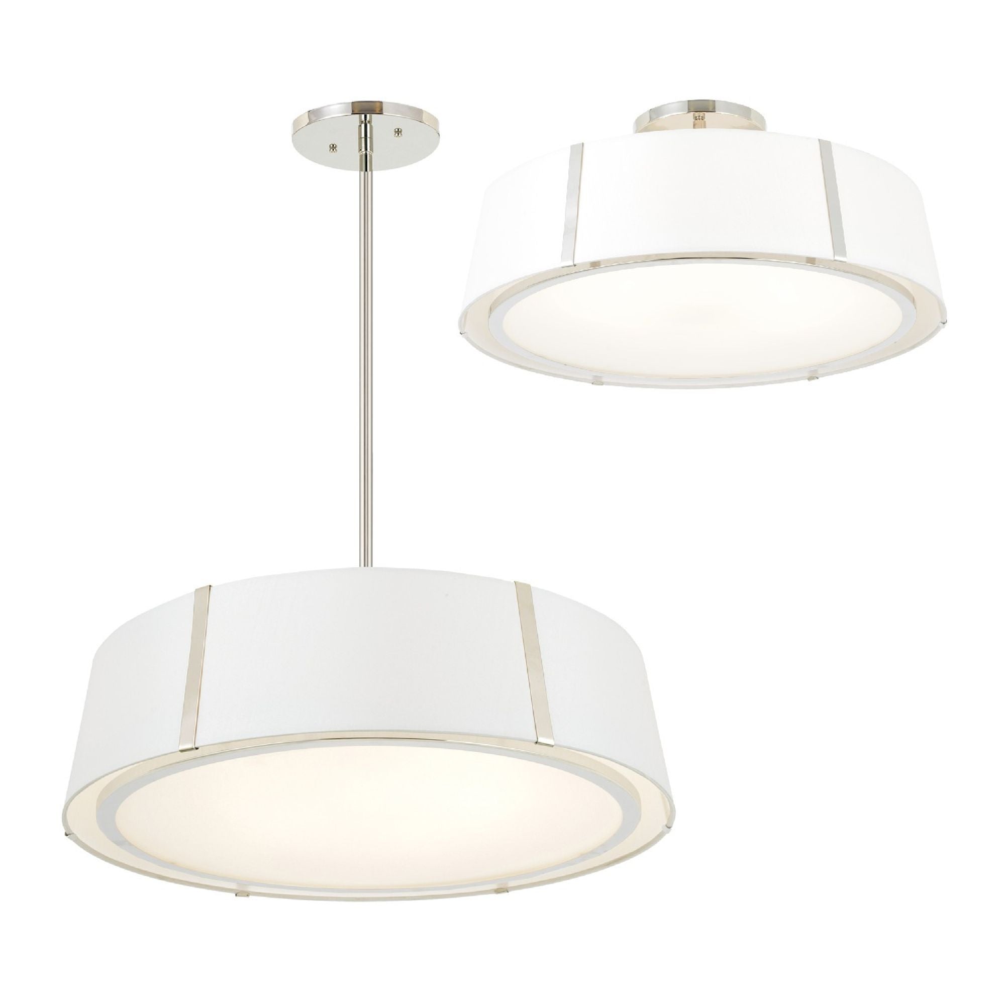 Fulton 24'' Polished Nickel Pendant Silver 24"W x 12.25"H x 24"D