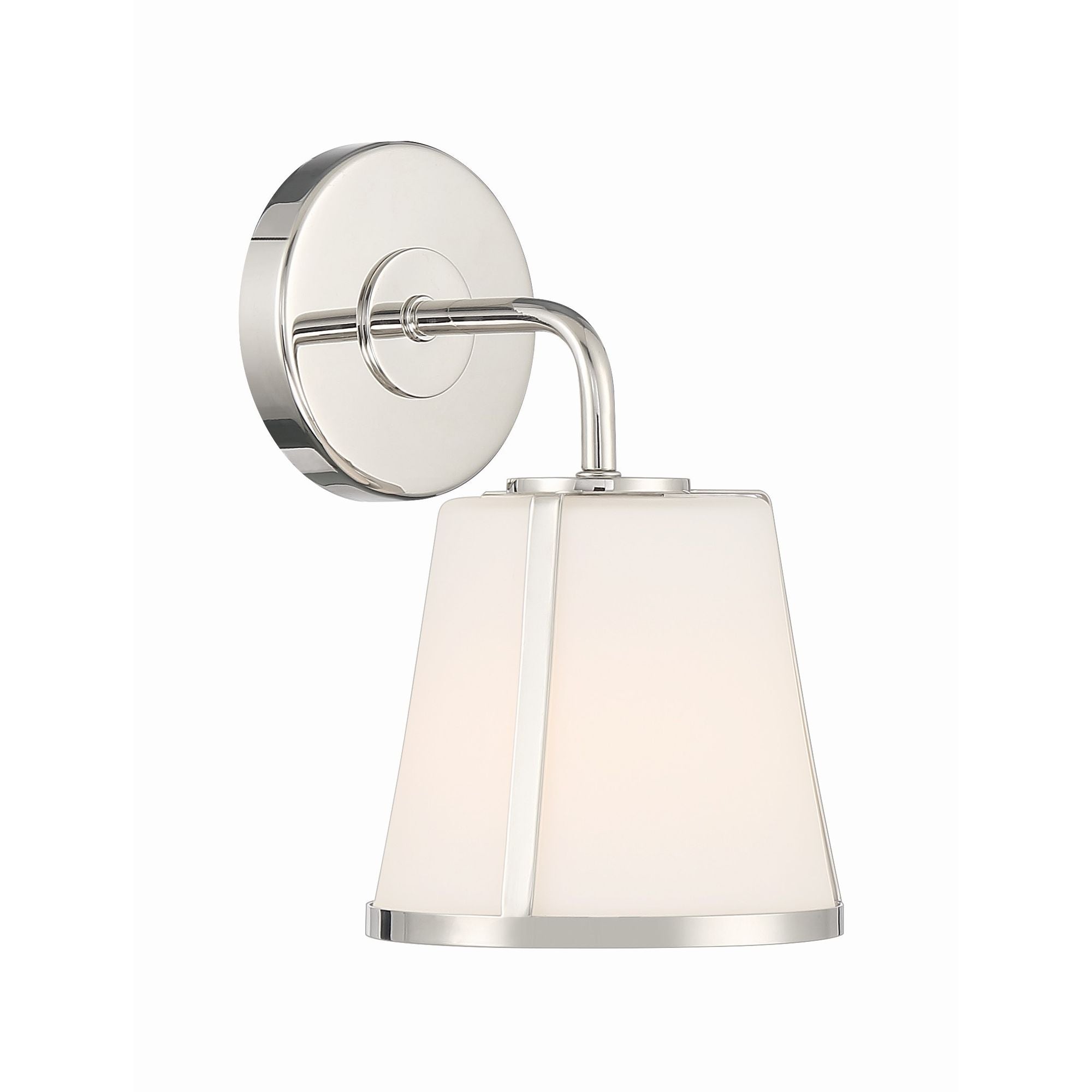 Fulton 1 Light Polished Nickel Sconce White Glass 6.25"W x 10.25"H x 7.25"D