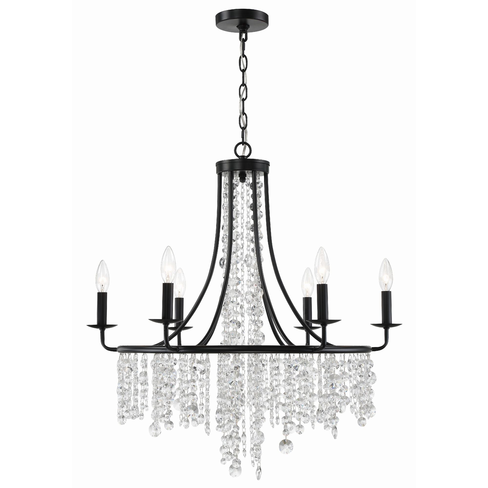 Gabrielle 28'' Matte Black Chandelier Black 28"W x 30"H x 28"D