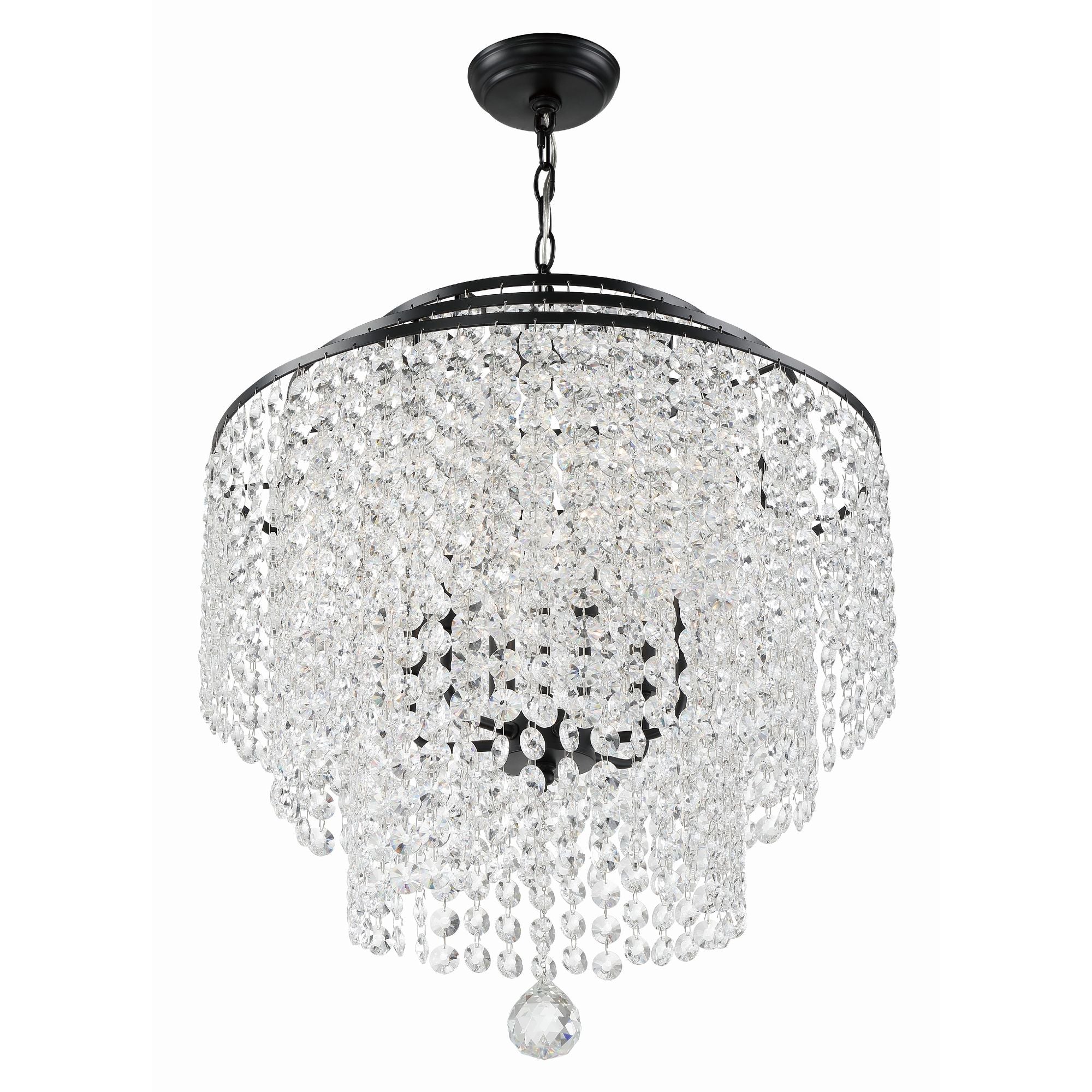 Gabrielle 28'' Matte Black Chandelier Black 28"W x 30"H x 28"D