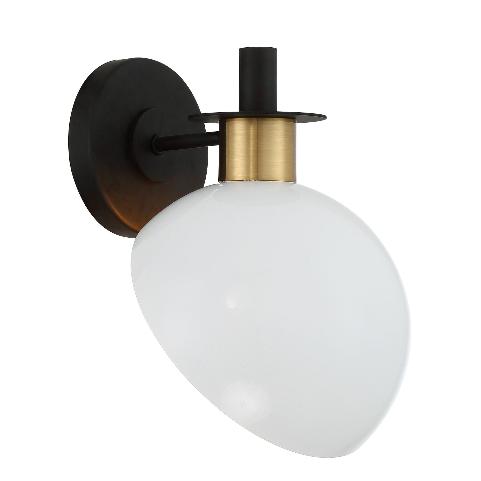 Gigi 8'' Black + Aged Brass Sconce White 8"W x 10.5"H x 8.5"D