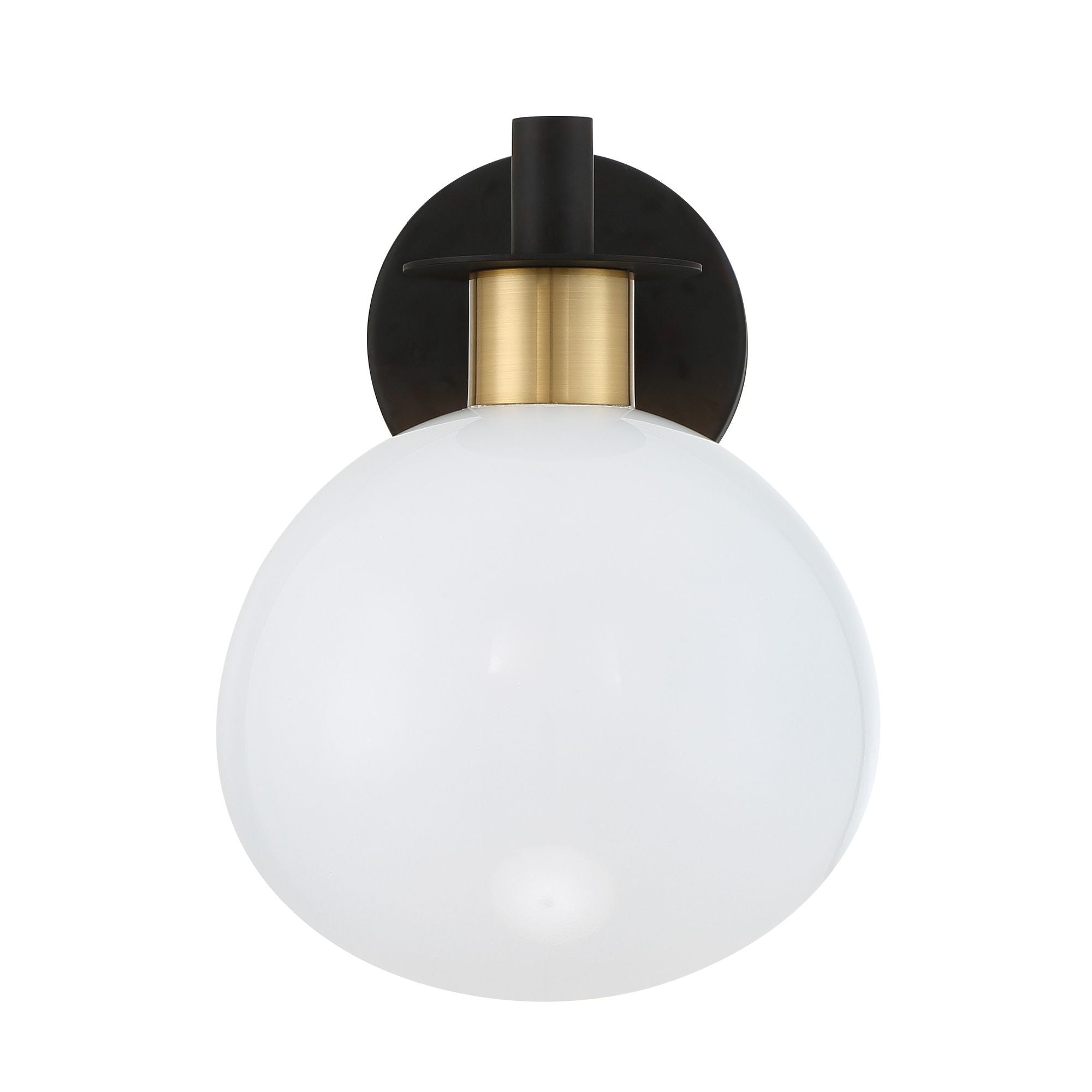 Gigi 8'' Black + Aged Brass Sconce White 8"W x 10.5"H x 8.5"D