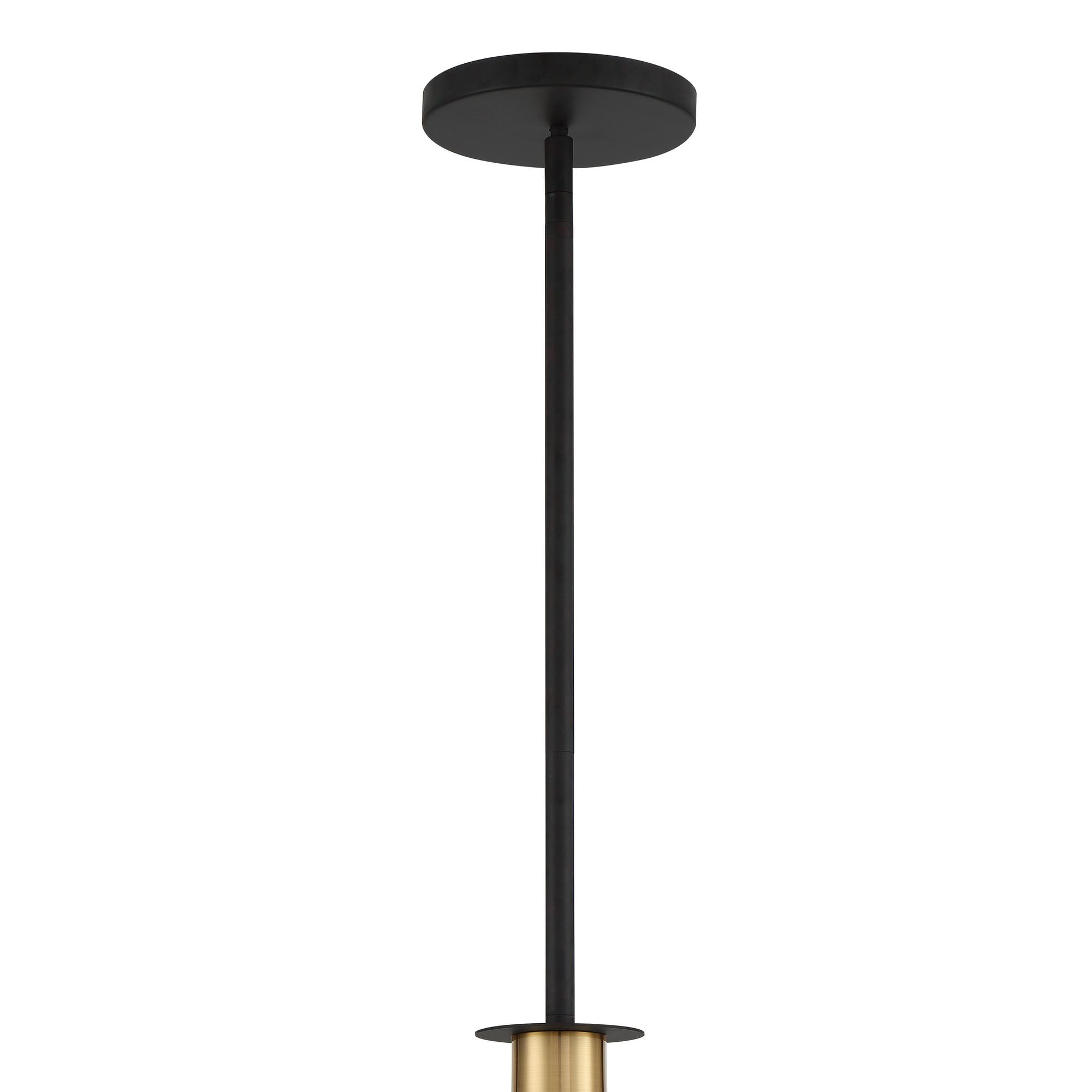 Gigi 1 Light Black + Aged Brass Mini Pendant Steel Shade 10"W x 7"H x 10"D