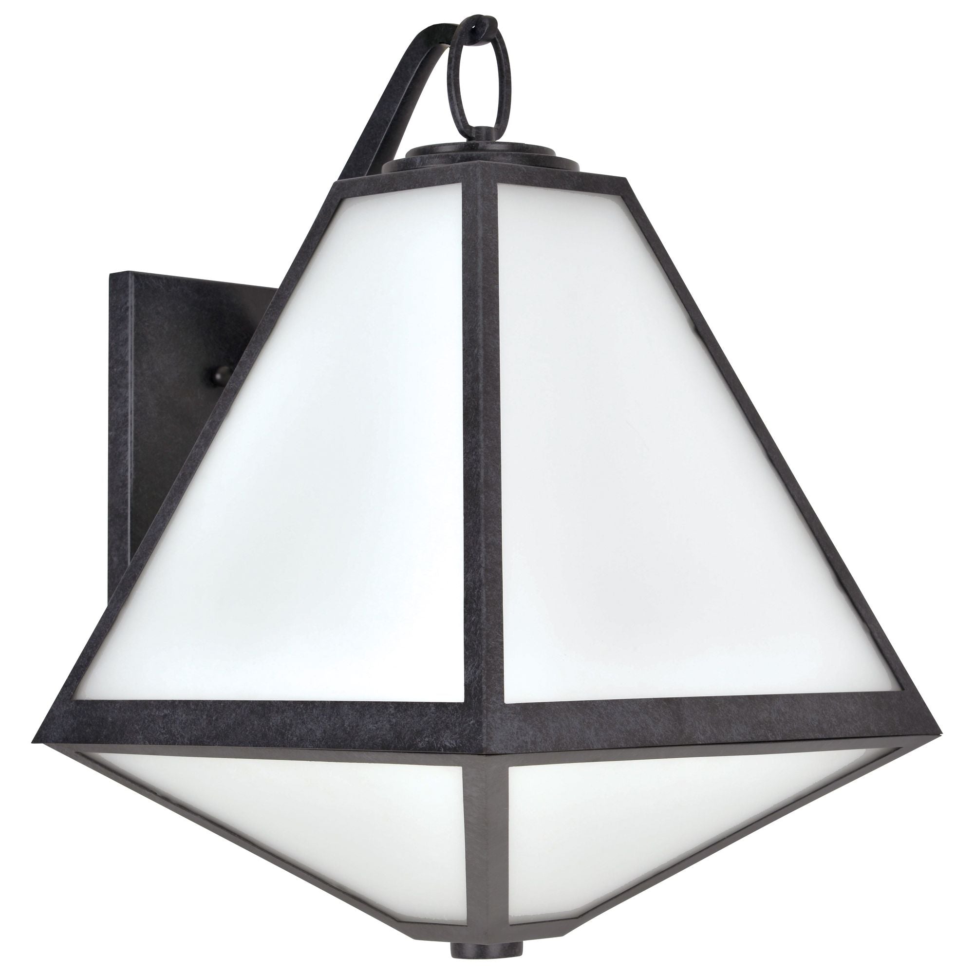 Brian Patrick Flynn Glacier 3 Light Black Charcoal Outdoor Sconce White Glass 14"W x 21"H x 15.25"D