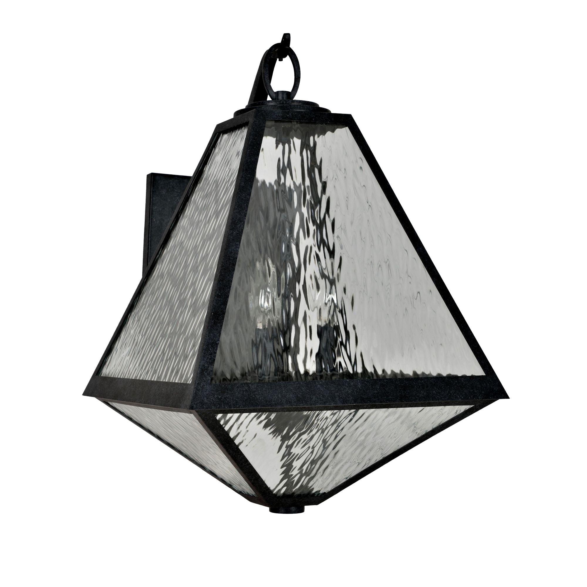 Brian Patrick Flynn Glacier 3 Light Black Charcoal Outdoor Sconce Water Glass 14"W x 21"H x 15.25"D