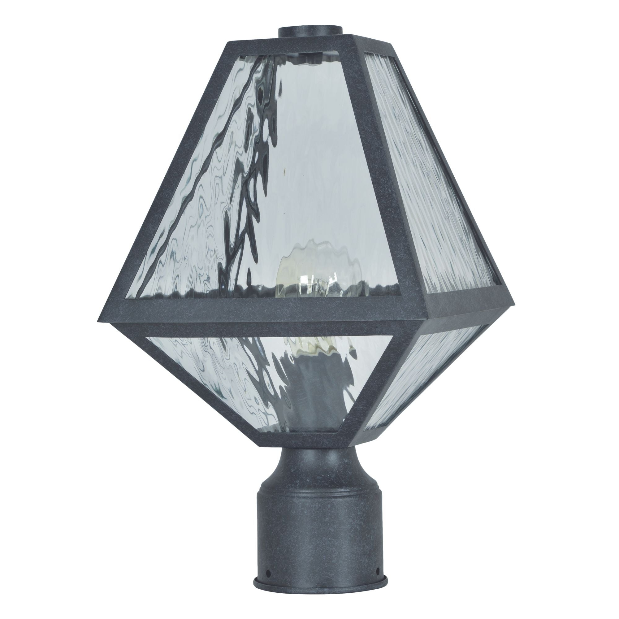 Brian Patrick Flynn Glacier 1 Light Black Charcoal Small Outdoor Post Water Glass 8"W x 15.5"H x 8"D