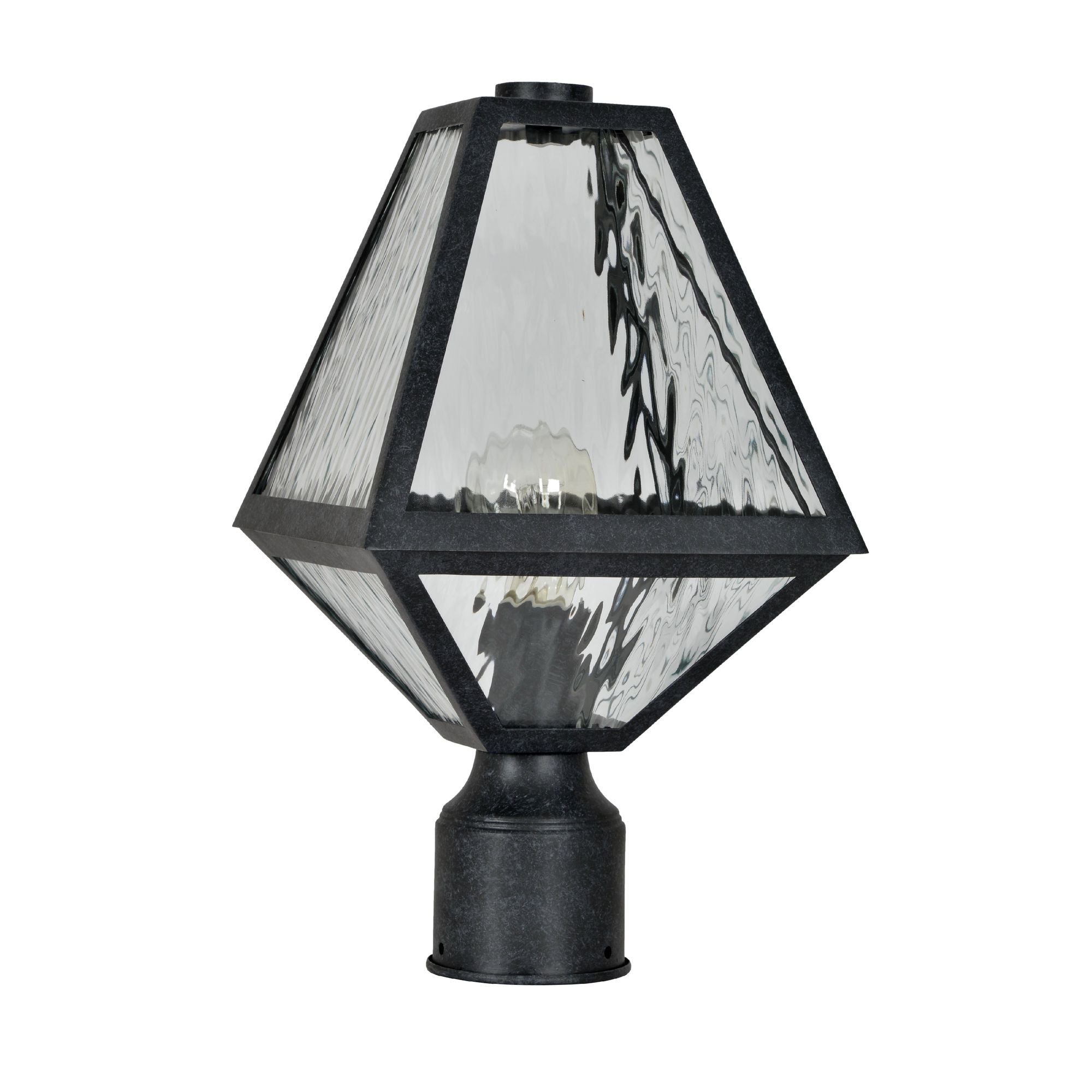Brian Patrick Flynn Glacier 1 Light Black Charcoal Small Outdoor Post Water Glass 8"W x 15.5"H x 8"D