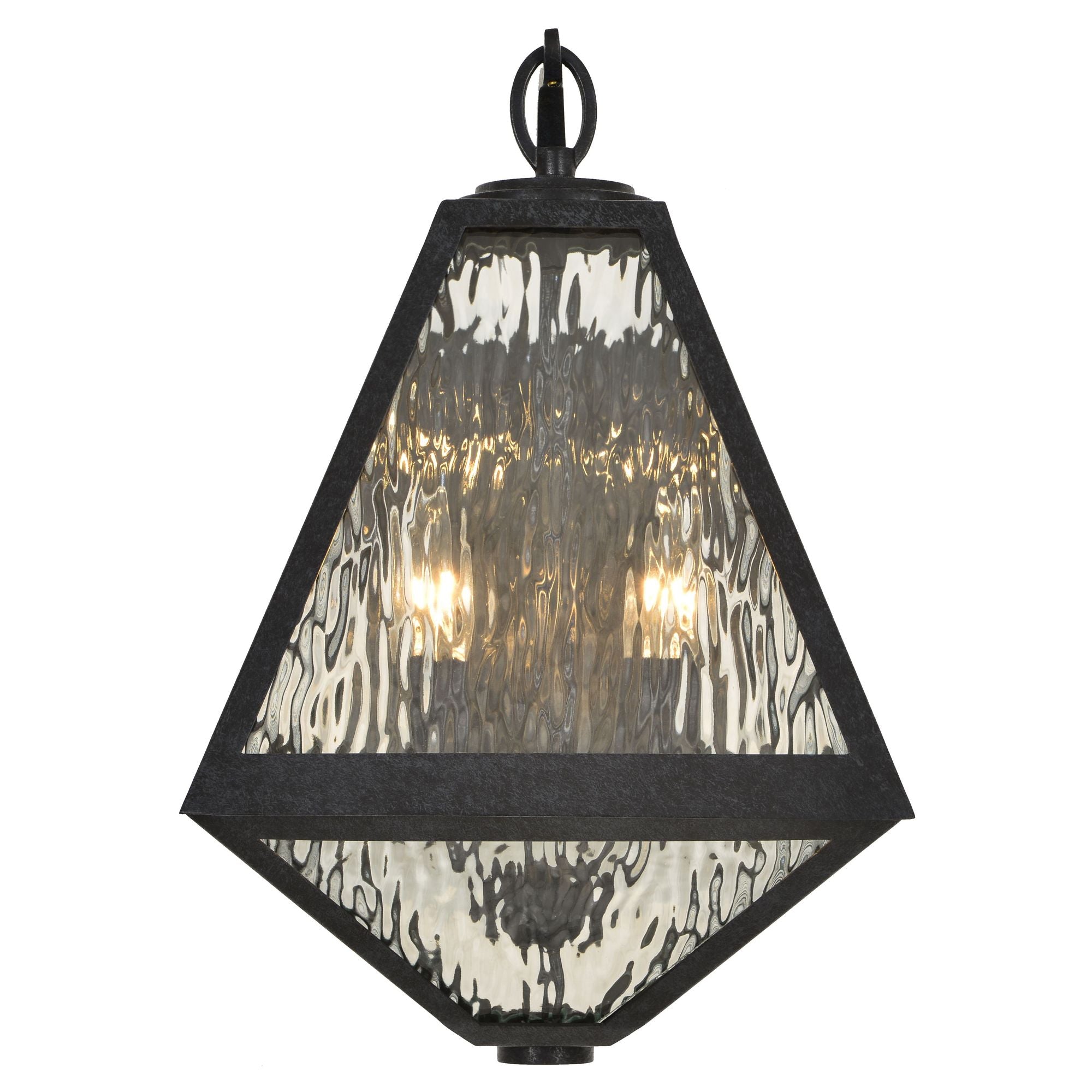 Brian Patrick Flynn Glacier 2 Light Black Charcoal Outdoor Sconce Water Glass 11"W x 16.75"H x 12"D