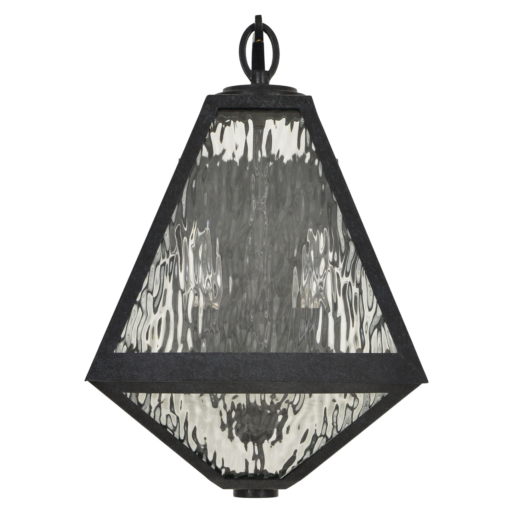 Brian Patrick Flynn Glacier 2 Light Black Charcoal Outdoor Sconce Water Glass 11"W x 16.75"H x 12"D