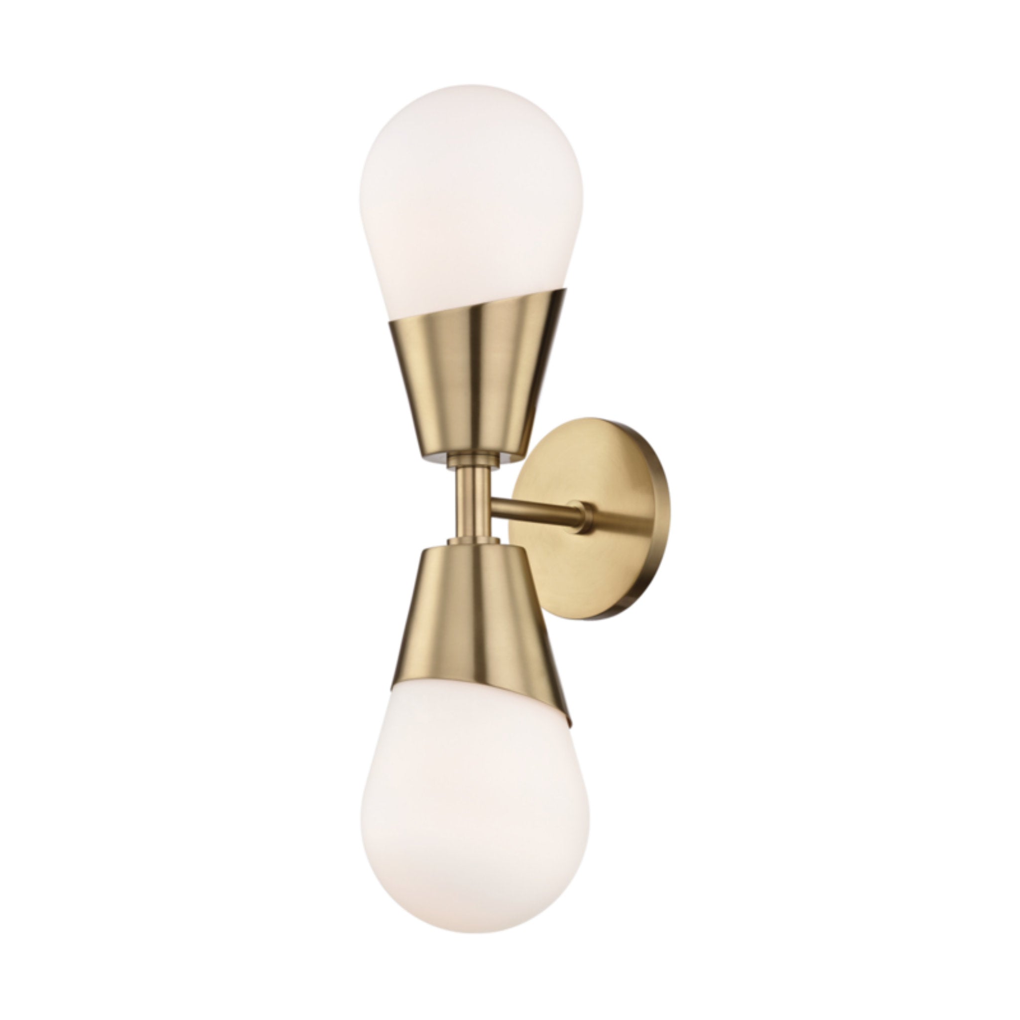 Cora 2-Light Wall Sconce in Aged Brass 5L x 5W x 19H