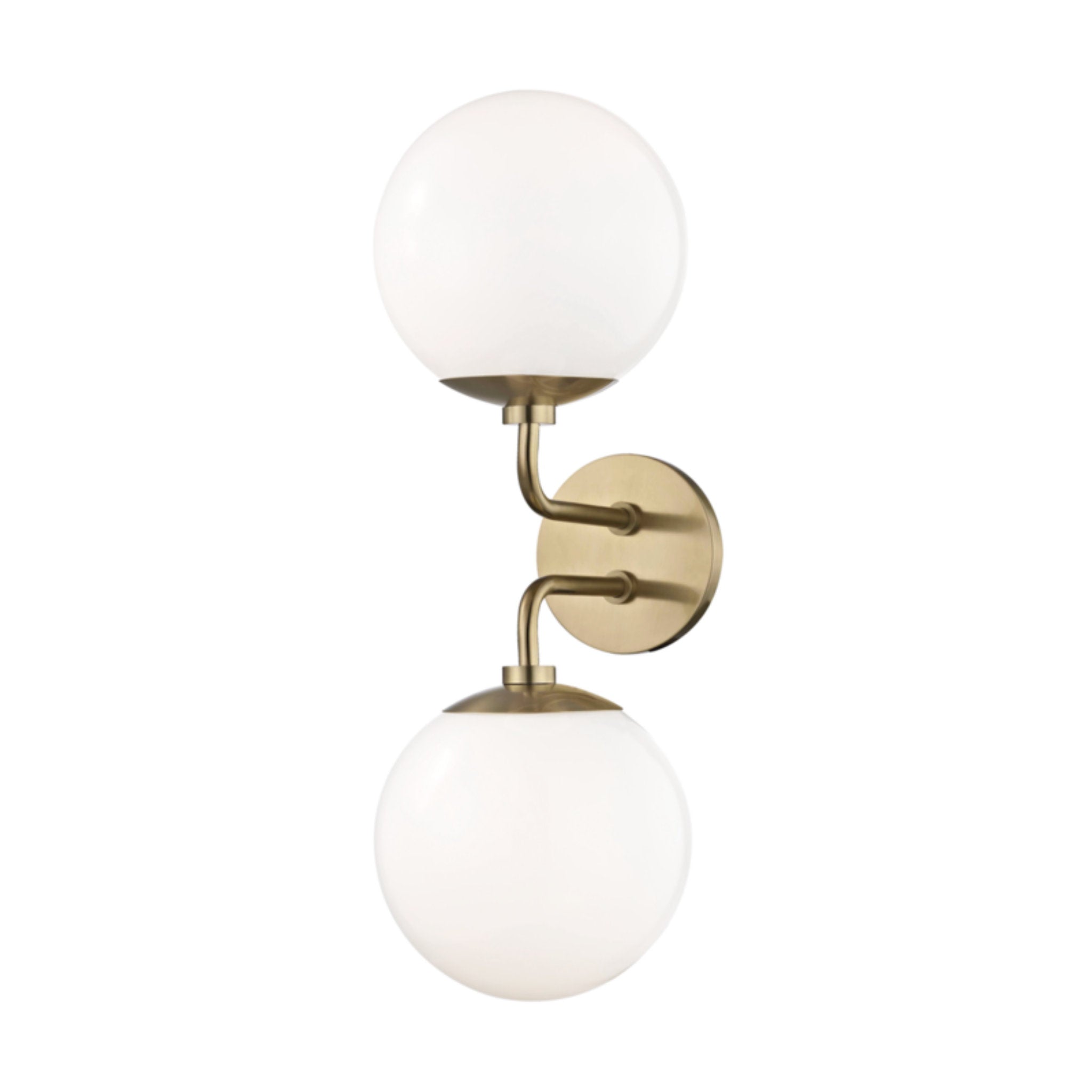 Stella 2-Light Wall Sconce in Aged Brass 7L x 7W x 20H