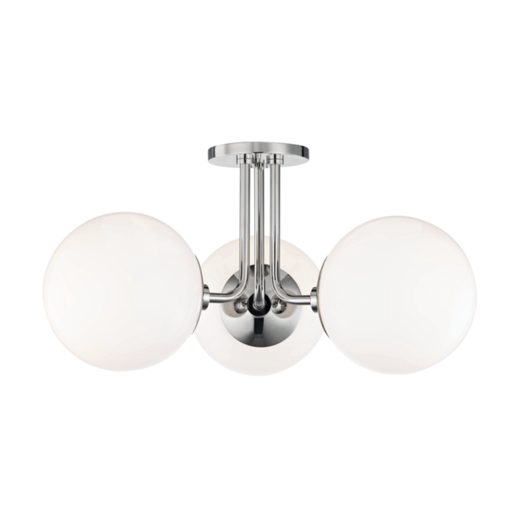 Stella 3-Light Semi Flush in Polished Nickel 18.25L x 18.25W x 10.5H