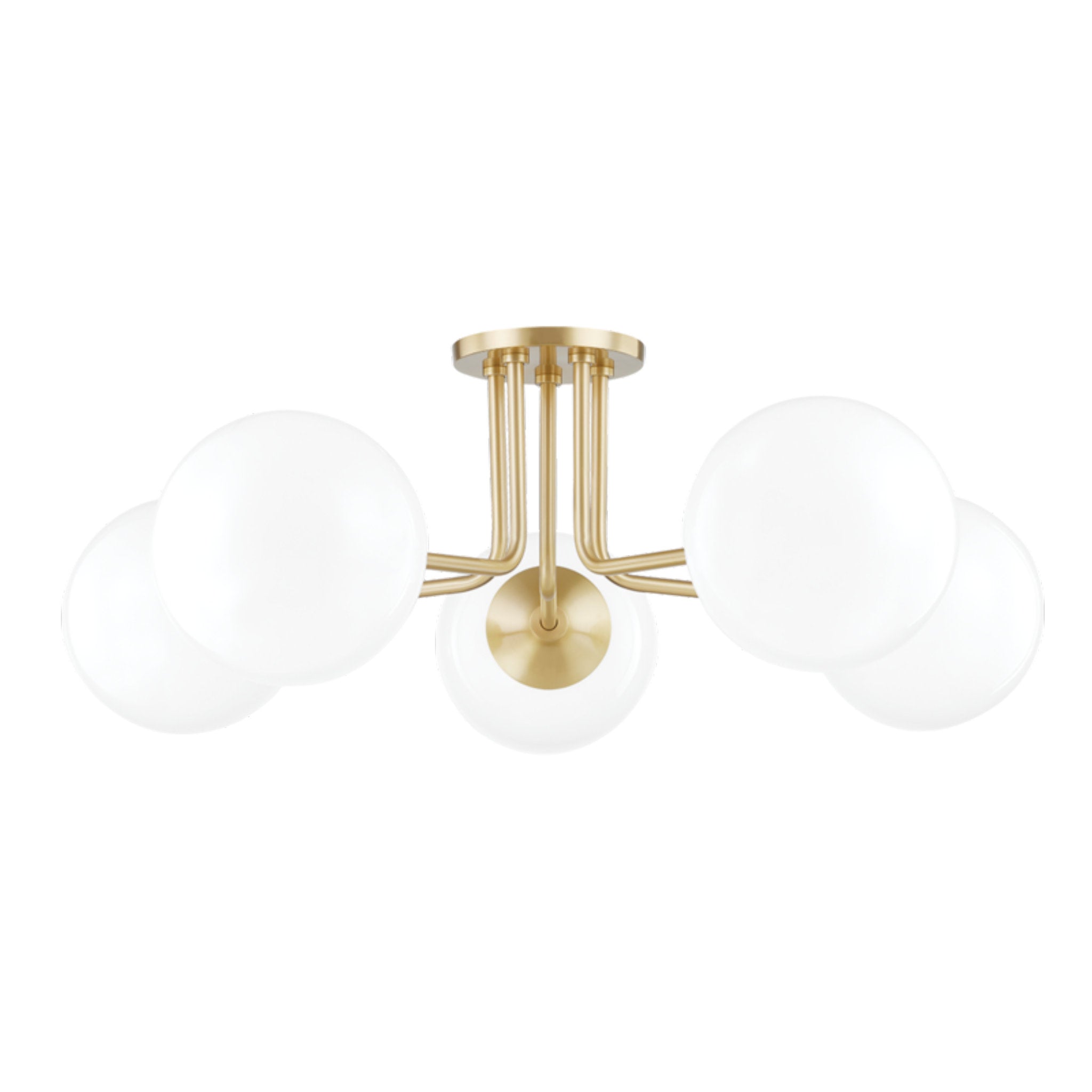 Stella 5-Light Semi Flush in Aged Brass 7.25L x 30W x 10.5H