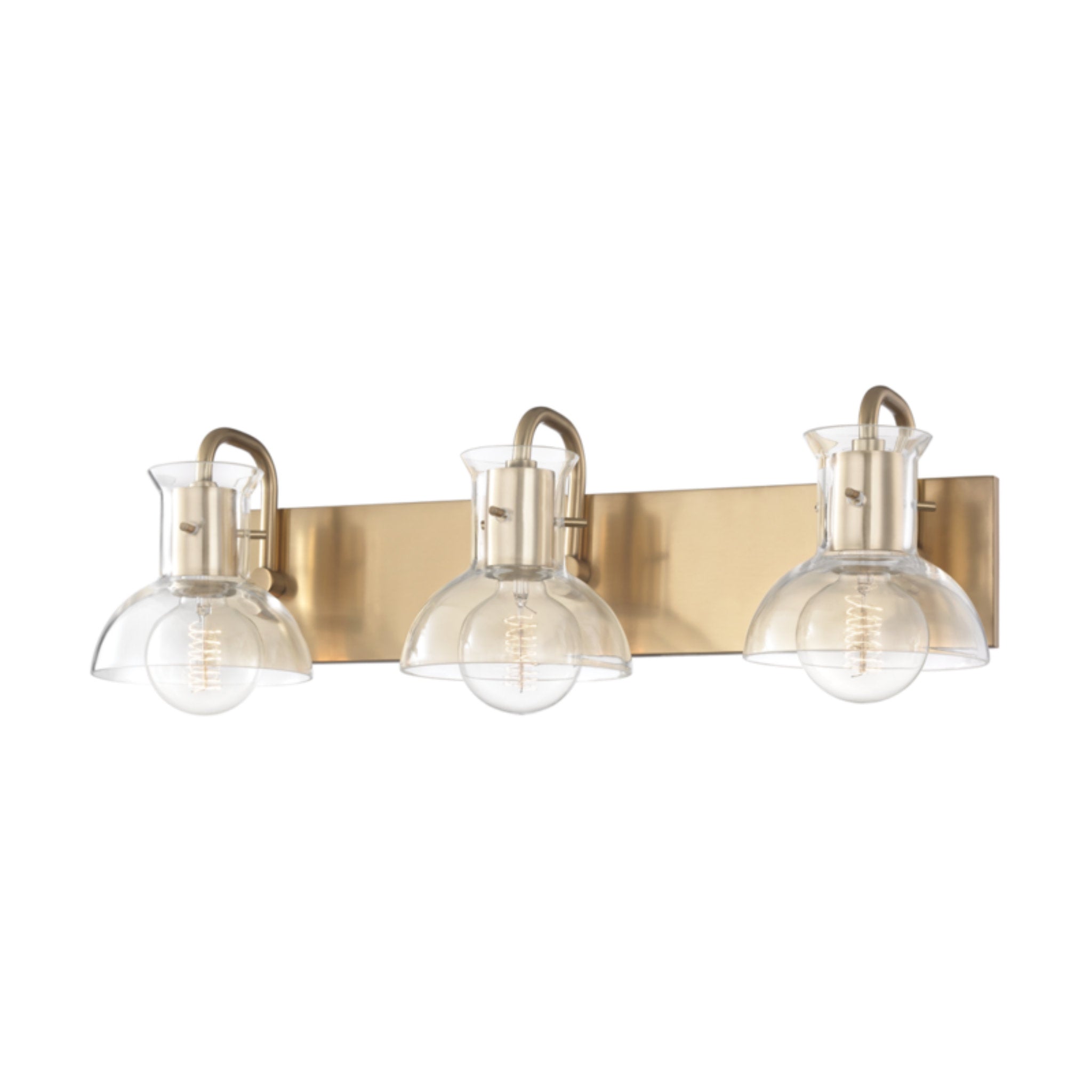 Riley 3-Light Bath and Vanity in Aged Brass 24L x 24W x 7H