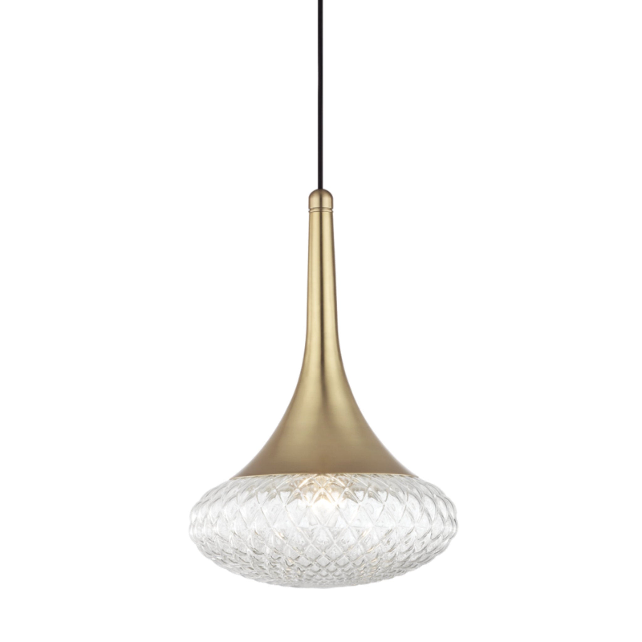 Bella 1-Light Pendant in Aged Brass 11.75L x 11.75W x 17.5H