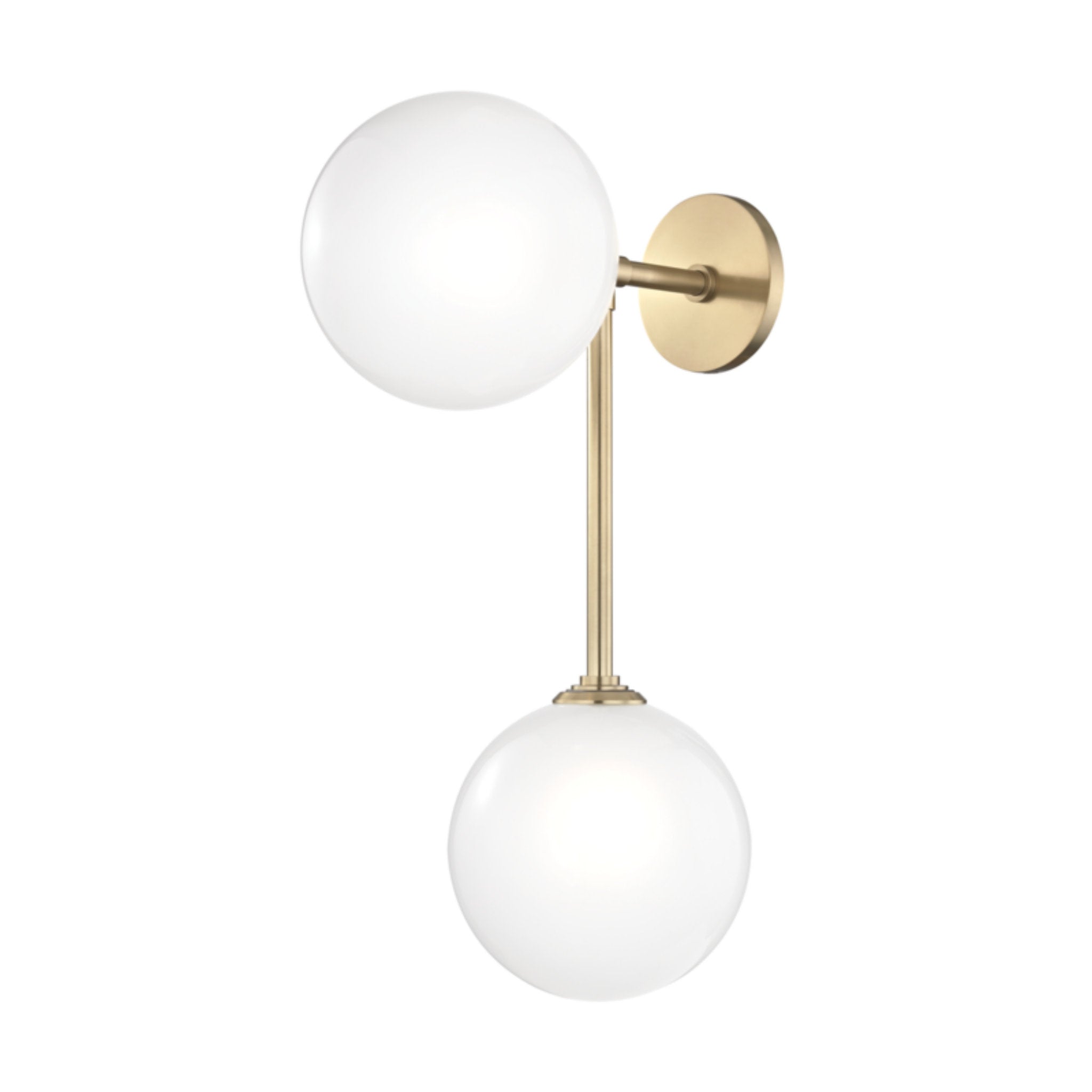 Ashleigh 2-Light Wall Sconce in Aged Brass 7.5L x 7.5W x 21.5H
