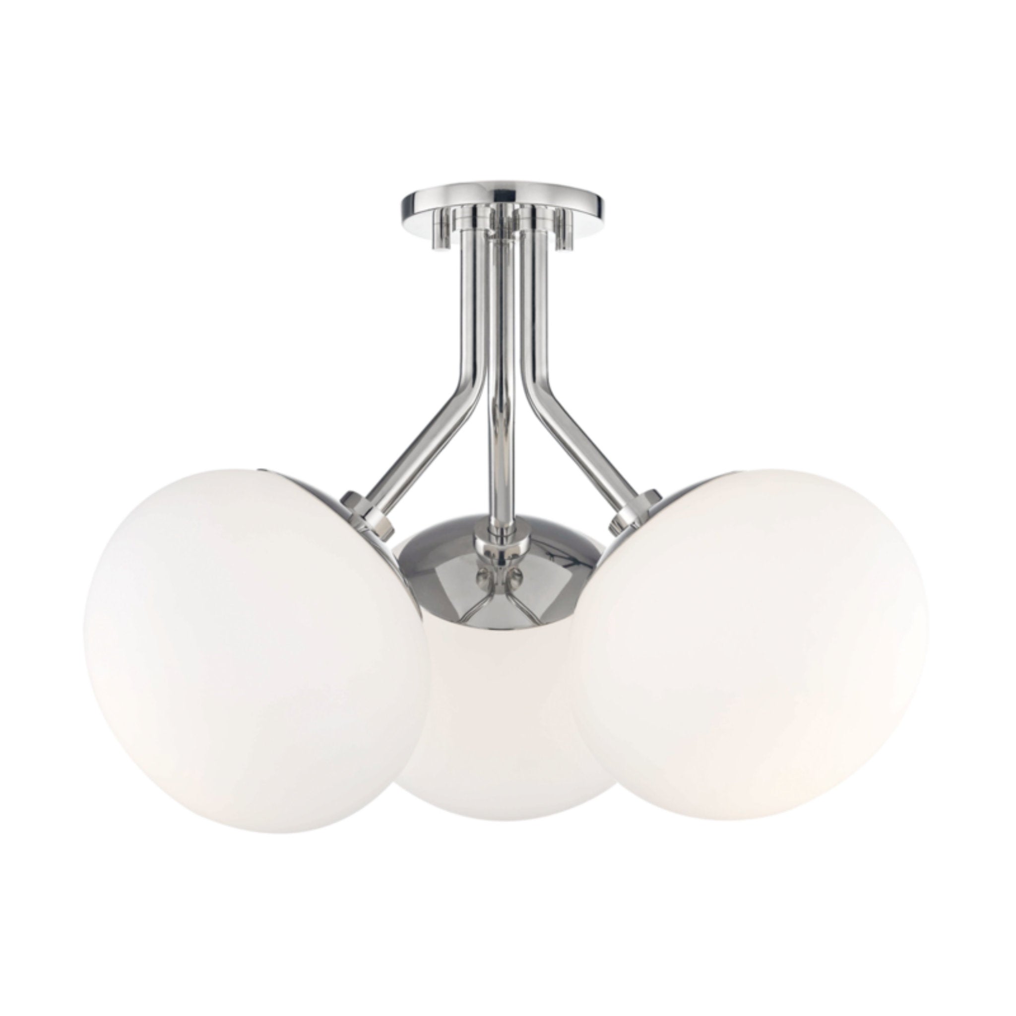 Estee 3-Light Semi Flush in Polished Nickel 19L x 19W x 15H