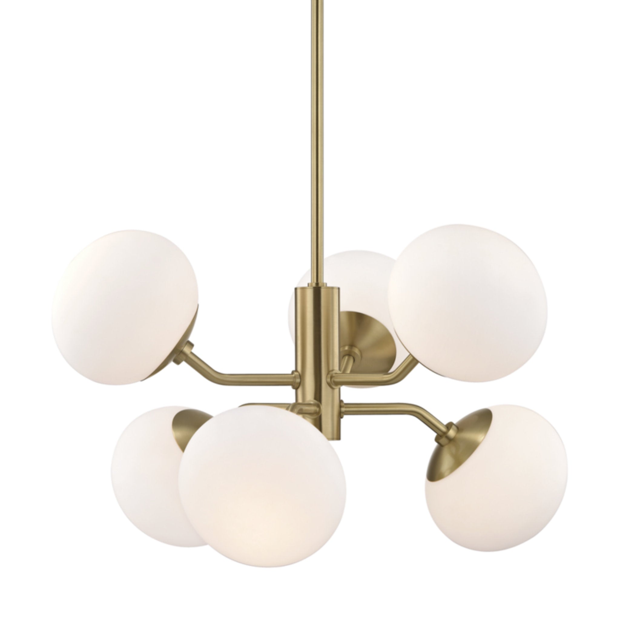 Estee 6-Light Chandelier in Aged Brass 28L x 28W x 15H