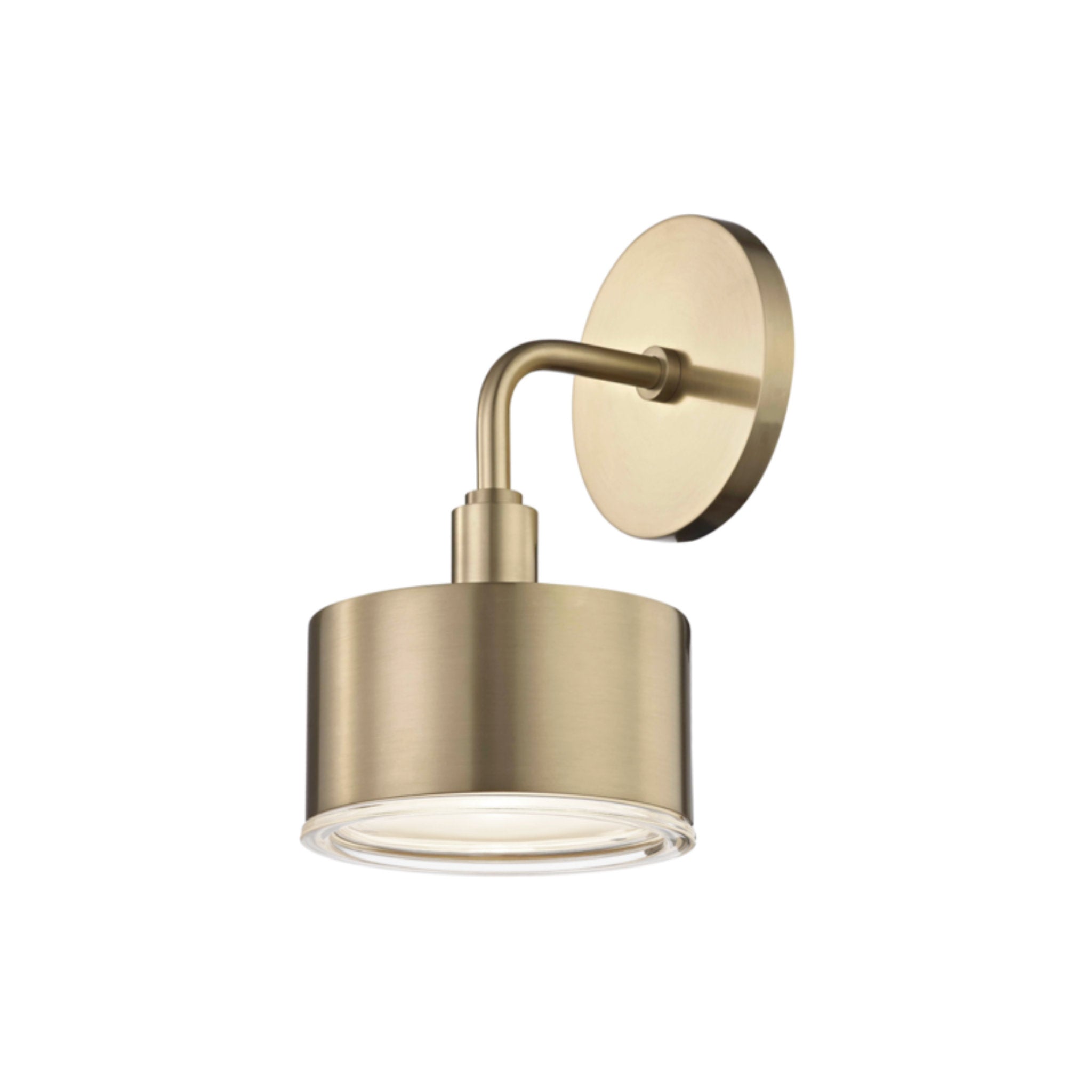 Nora 1-Light Wall Sconce in Aged Brass 5.25L x 5.25W x 9.5H