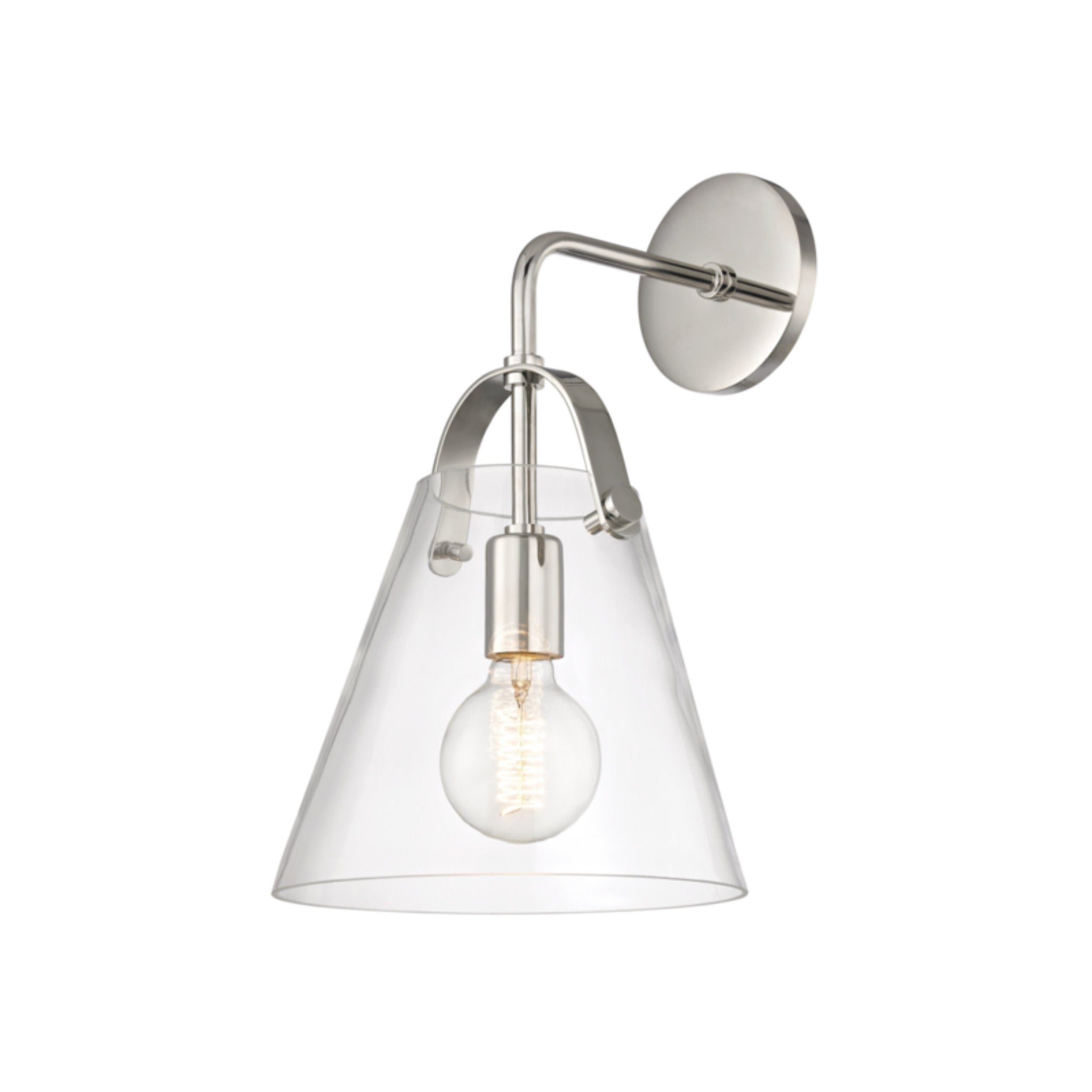 Karin 1-Light Wall Sconce in Polished Nickel 8.75L x 8.75W x 15.25H