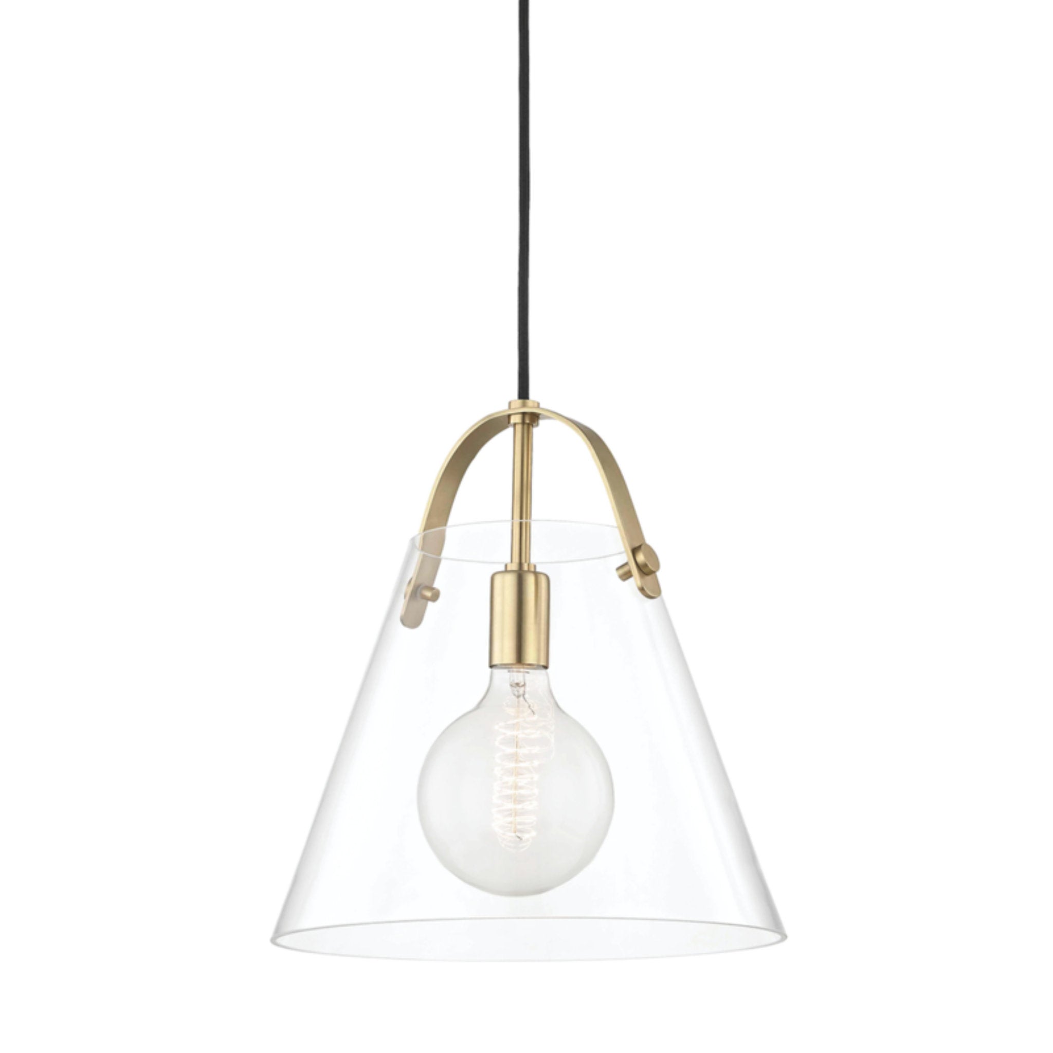 Karin 1-Light Pendant in Aged Brass 12.75L x 12.75W x 13.75H