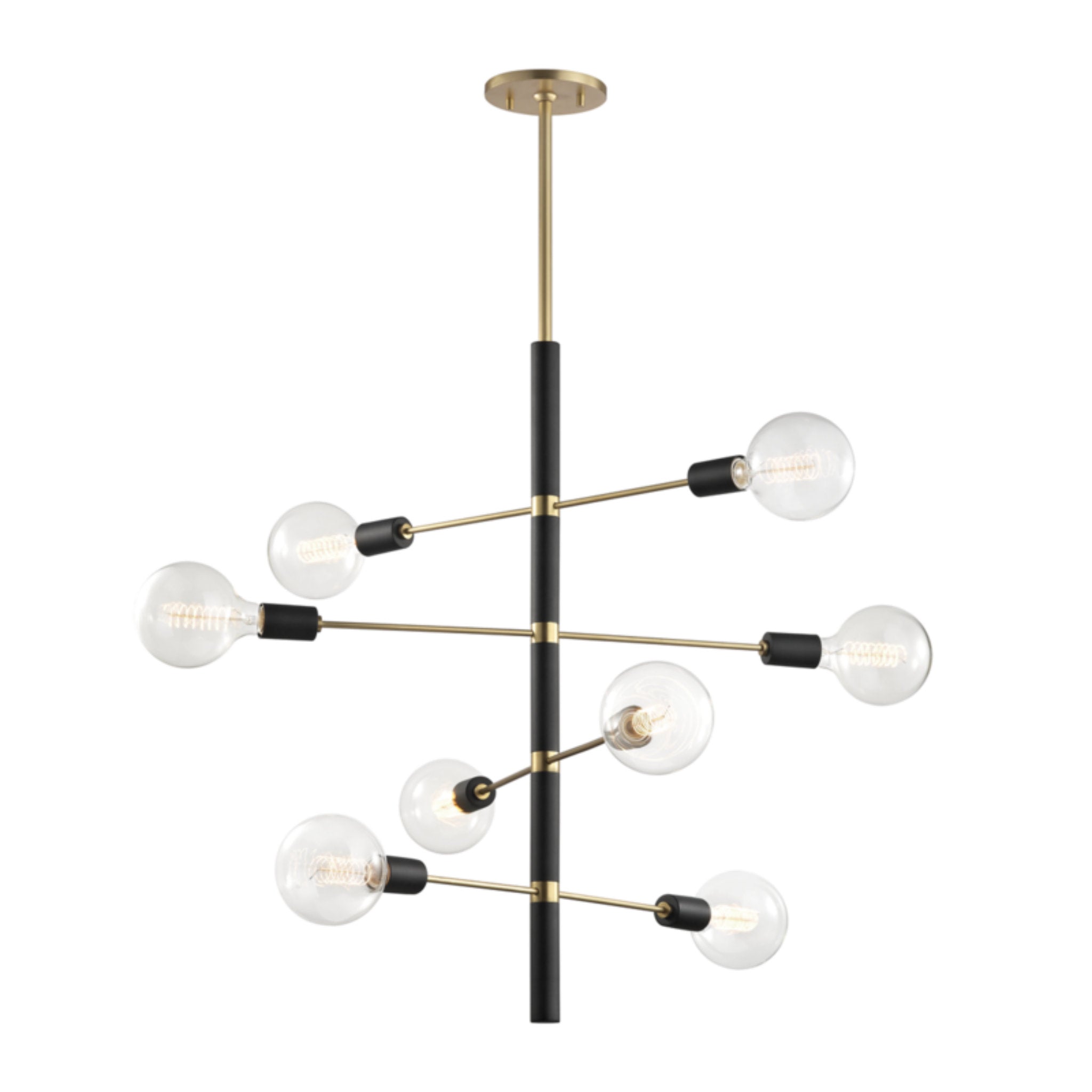 Astrid 8-Light Chandelier in Aged Brass/Black 28L x 28W x 32.25H