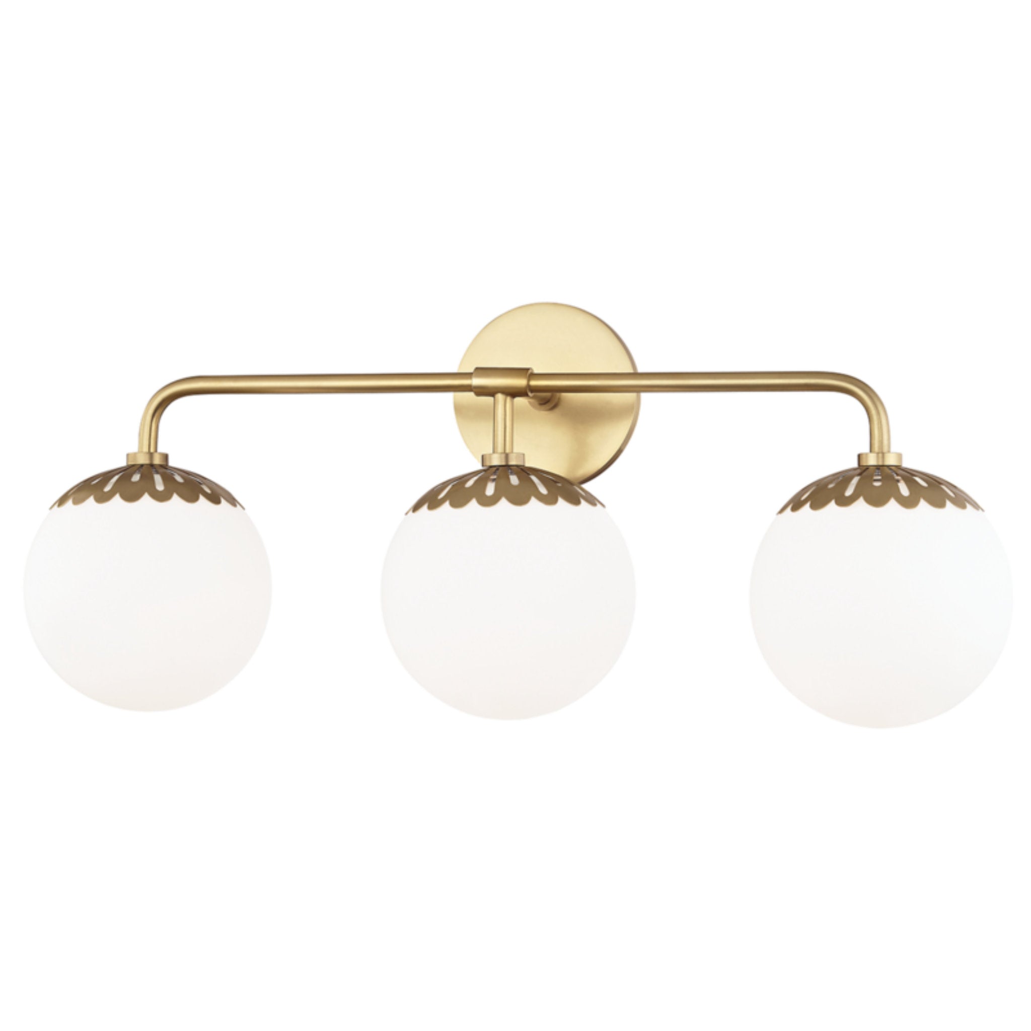 Paige 3-Light Bath and Vanity in Aged Brass 23.25L x 23.25W x 10.5H