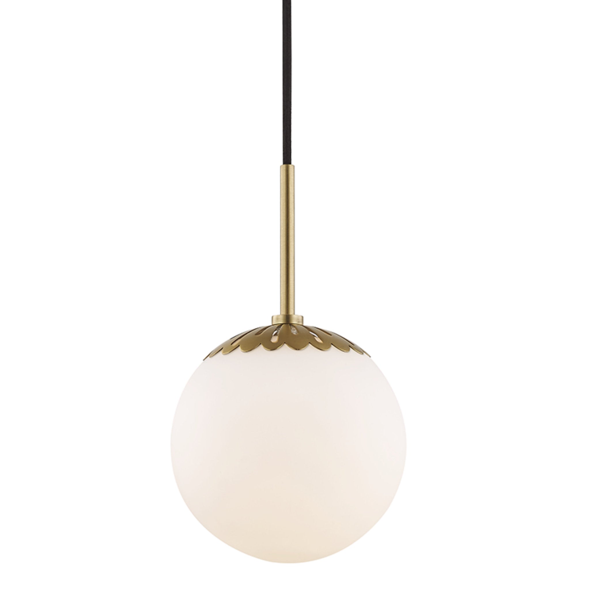 Paige 1-Light Pendant in Aged Brass 8L x 8W x 12.25H