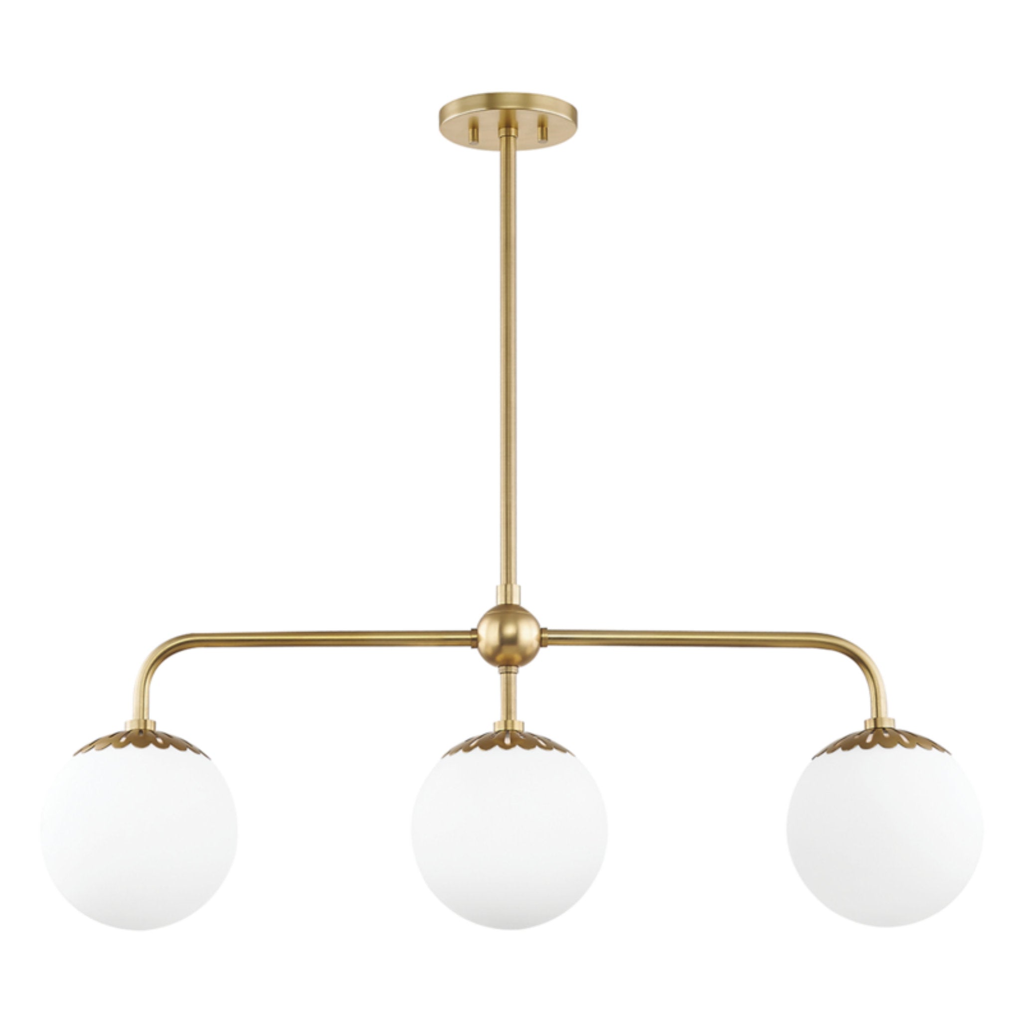 Paige 3-Light Linear in Aged Brass 37L x 37W x 13.5H