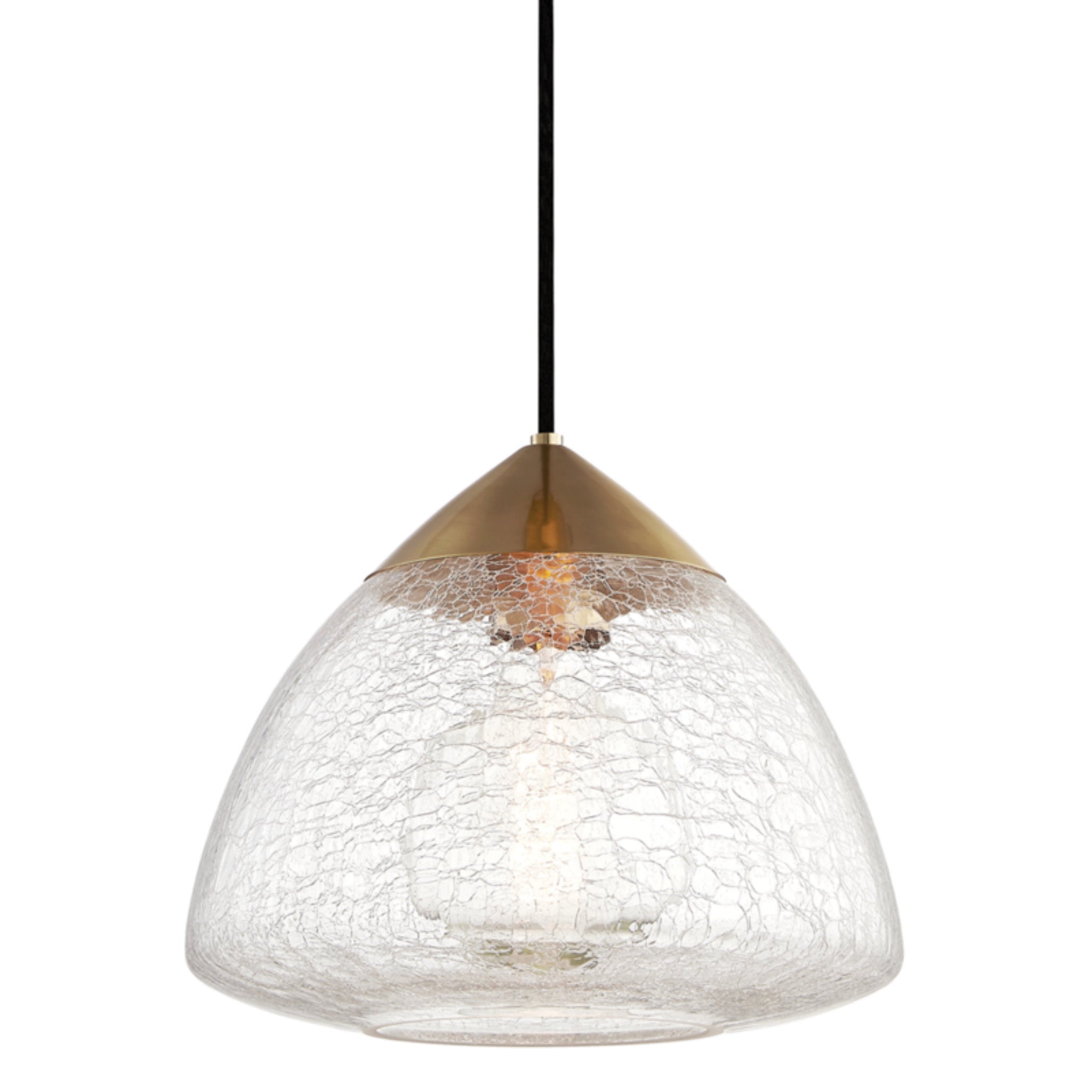 Maya 1-Light Pendant in Aged Brass 12L x 12W x 10.5H