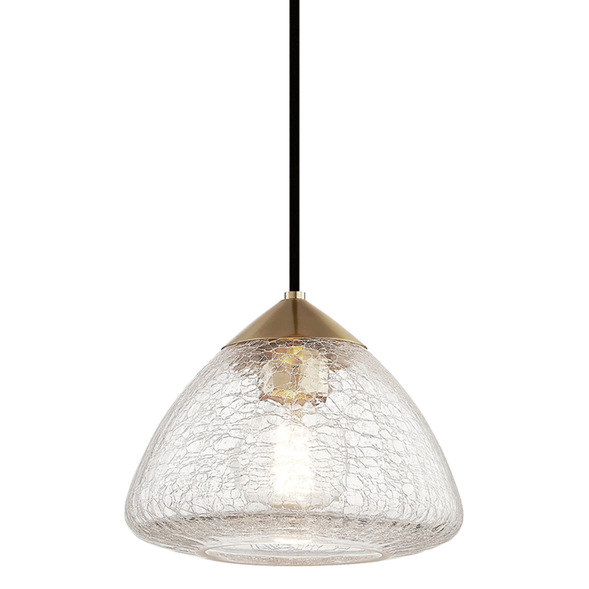 Maya 1-Light Pendant in Aged Brass 9L x 9W x 7H