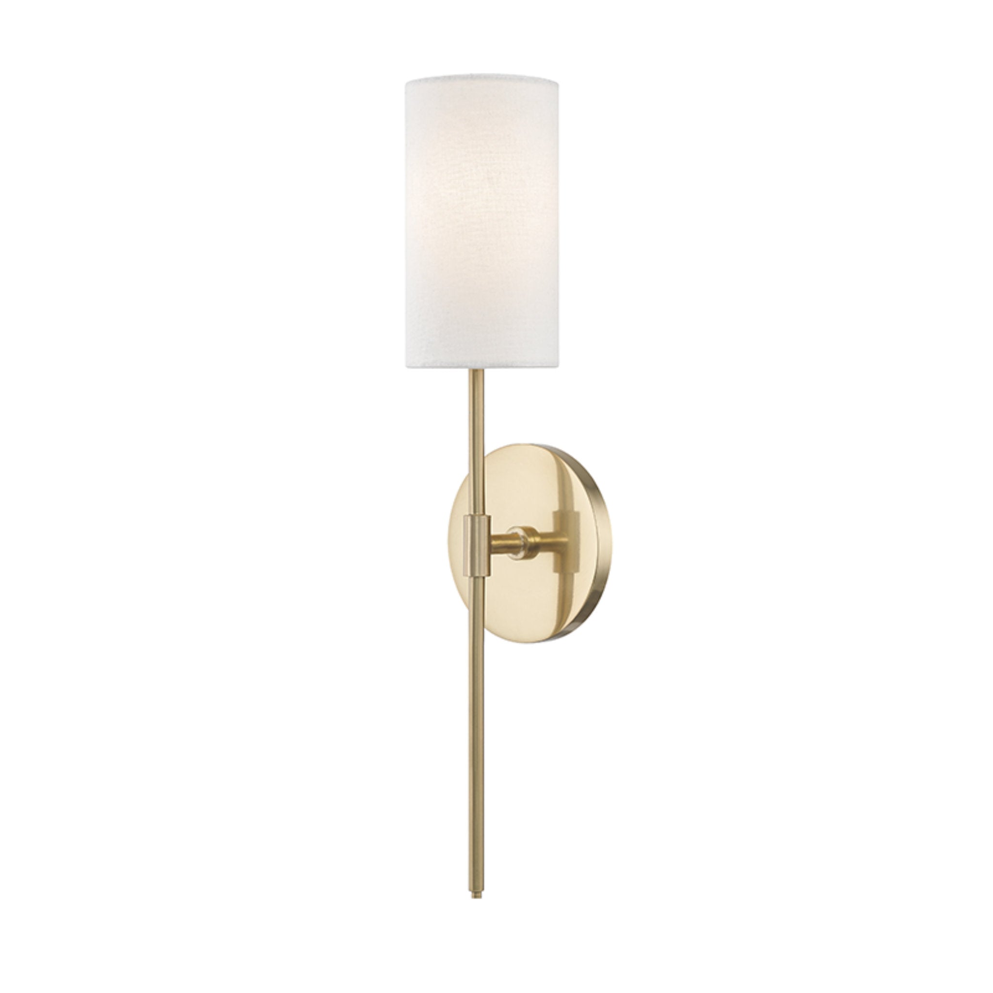 Olivia 1-Light Wall Sconce in Aged Brass 4.75L x 4.75W x 18.75H