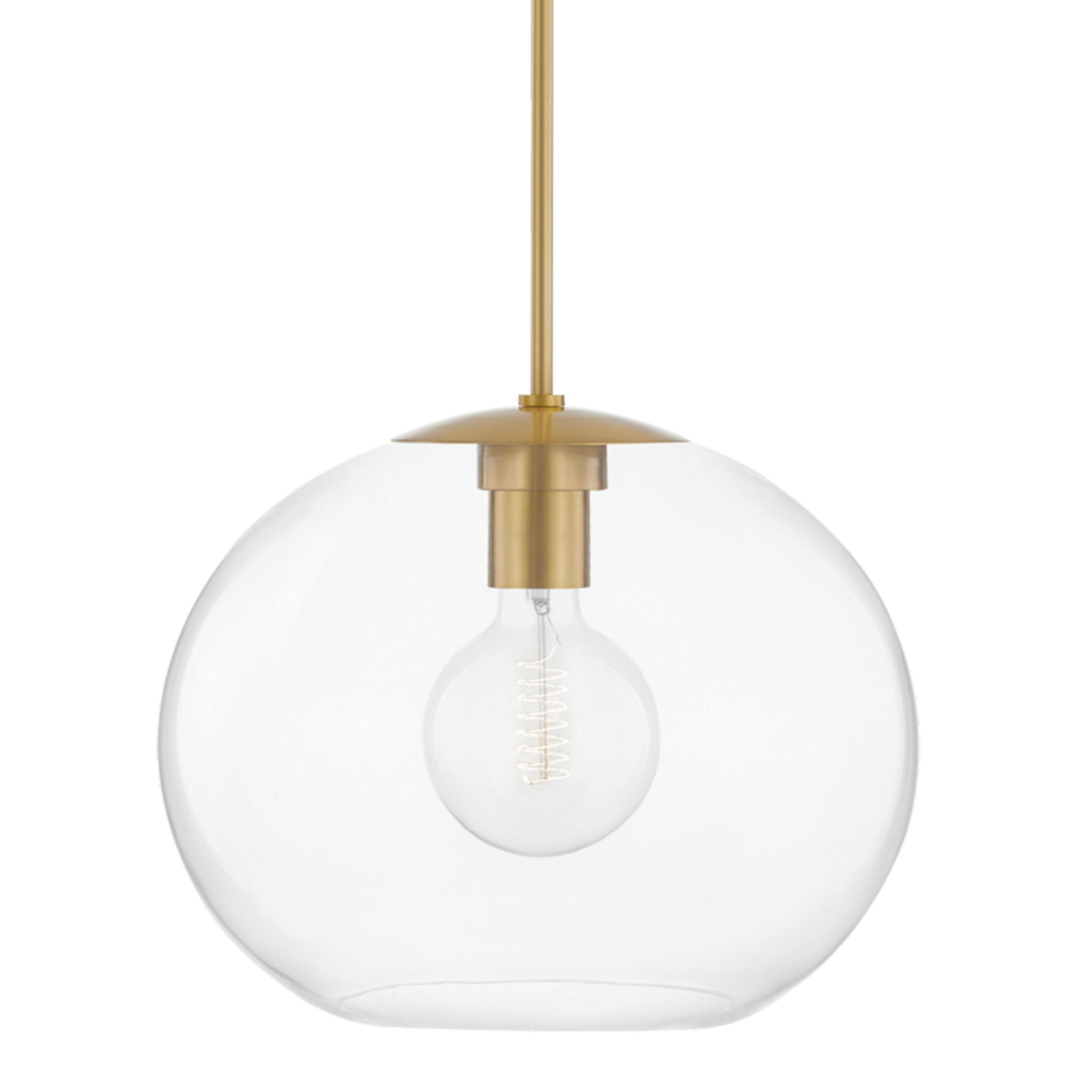 Margot 1-Light Pendant in Aged Brass 18.25L x 16W x 13H