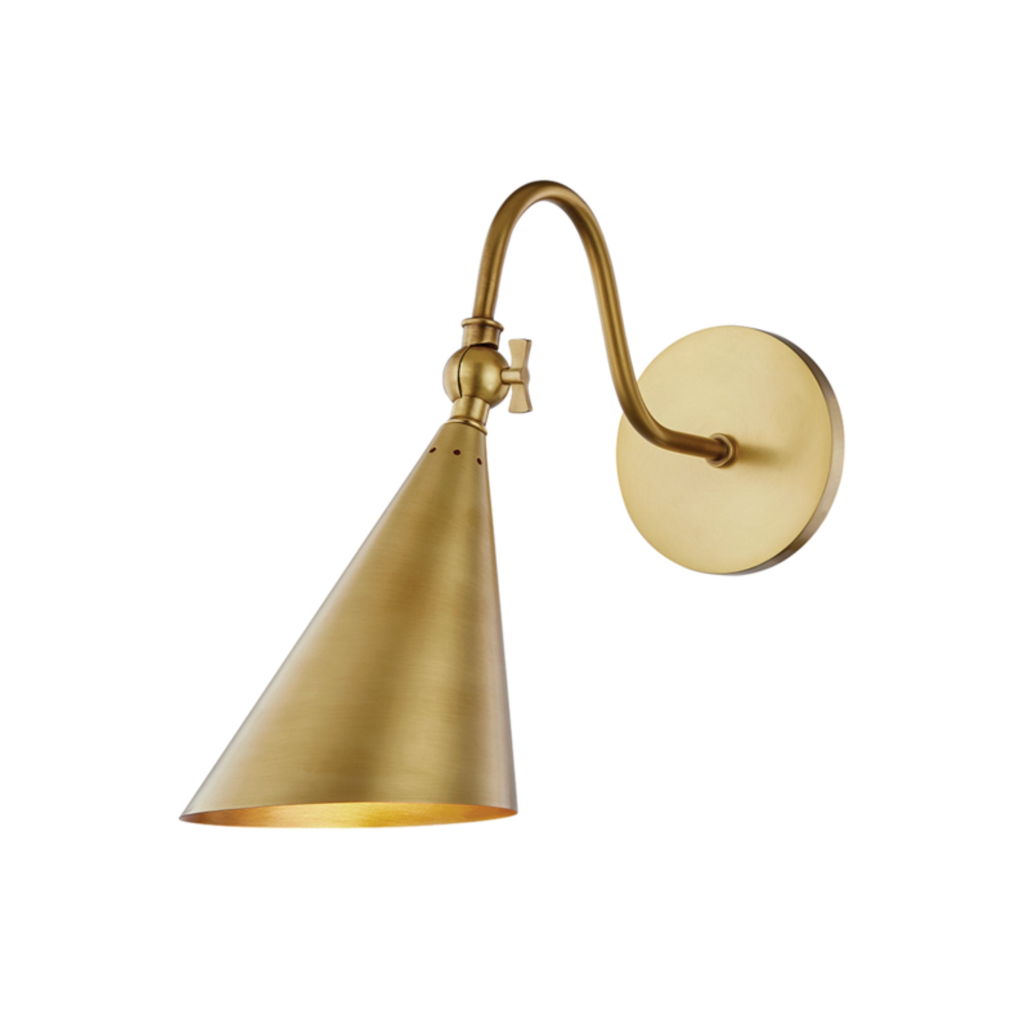 Lupe 1-Light Wall Sconce in Aged Brass 4.75L x 6.25W x 12H