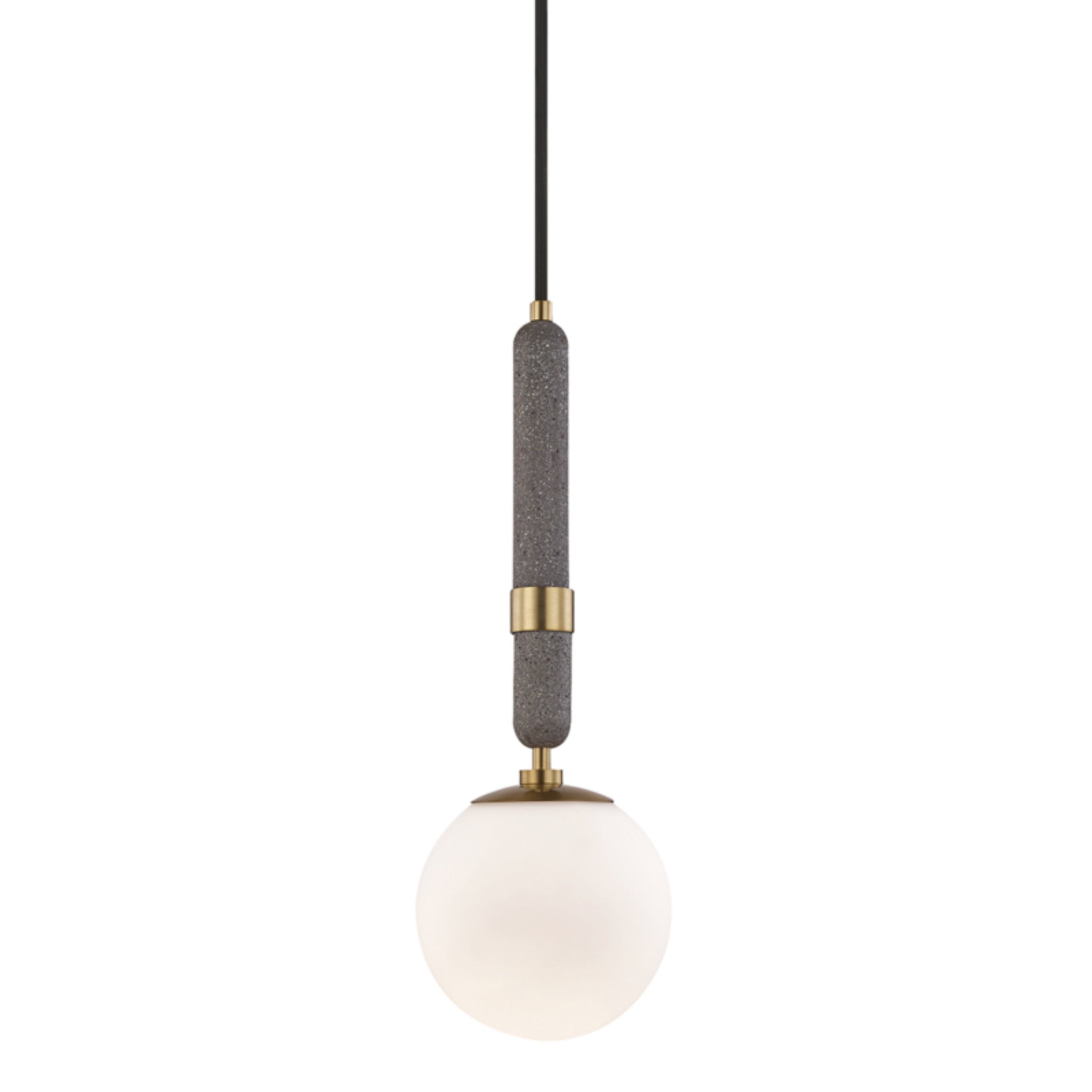 Brielle 1-Light Pendant in Aged Brass 14.5L x 7W x 20H