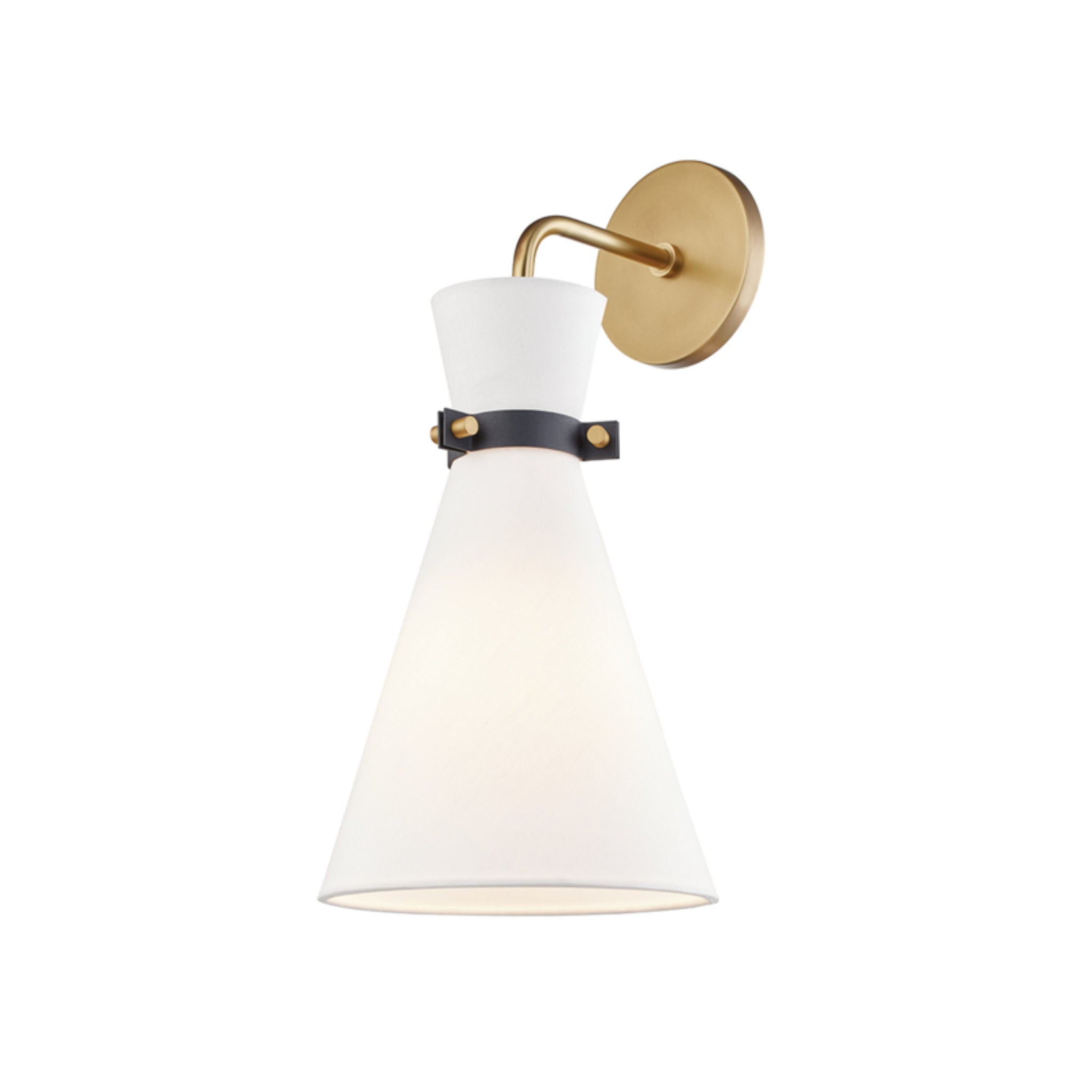 Julia 1-Light Wall Sconce in Aged Brass/Black 6.25L x 8.25W x 17H