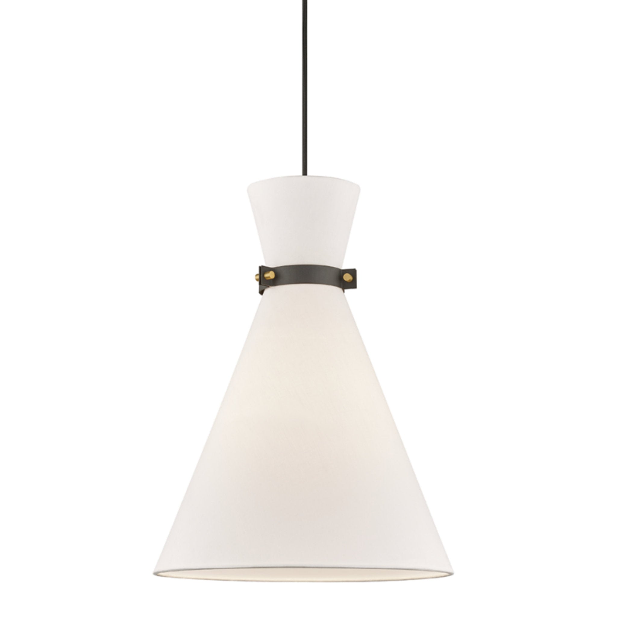 Julia 1-Light Pendant in Aged Brass/Black 6.25L x 15.25W x 20.25H
