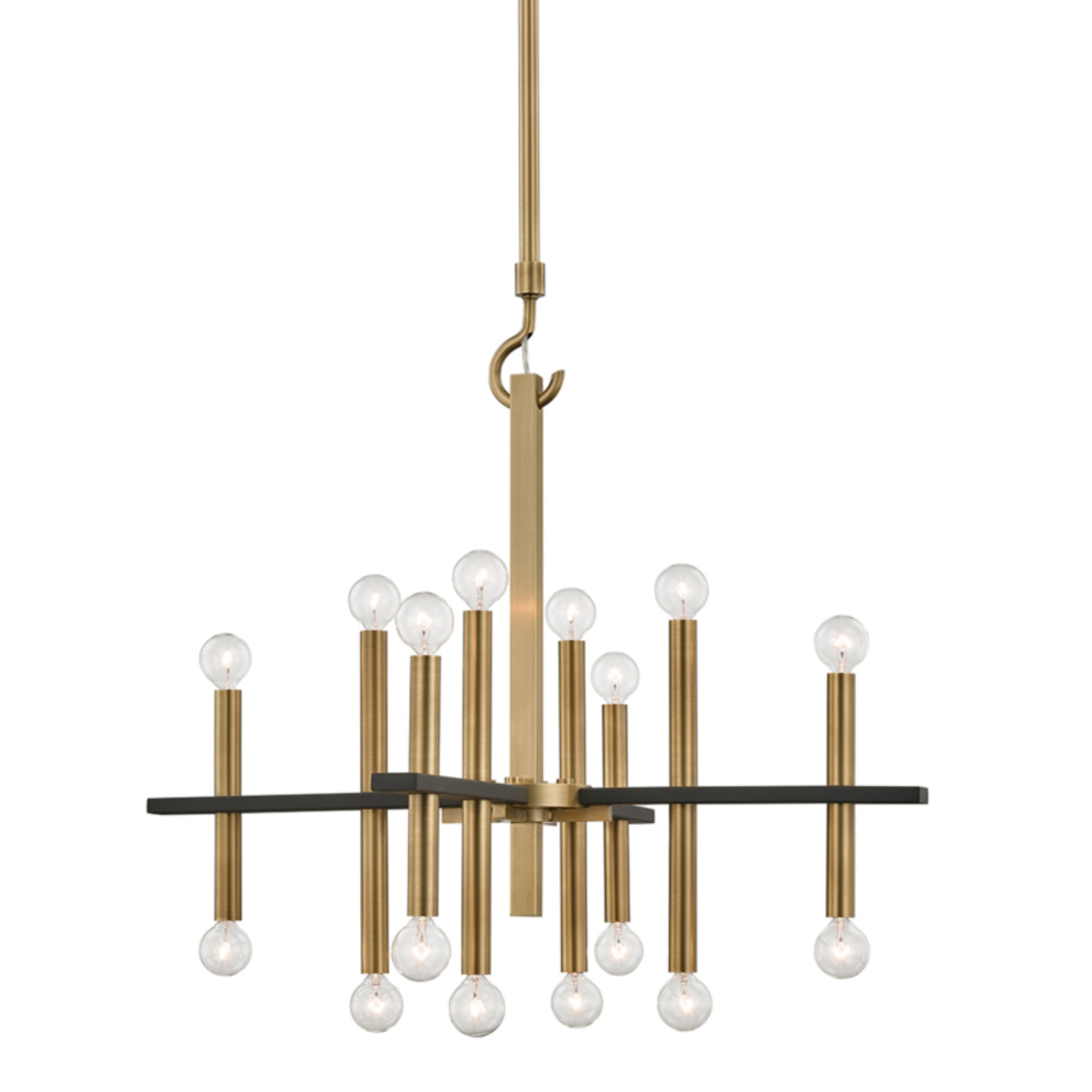 Colette 16-Light Chandelier in Aged Brass/Black 5.5L x 28.75W x 27.25H
