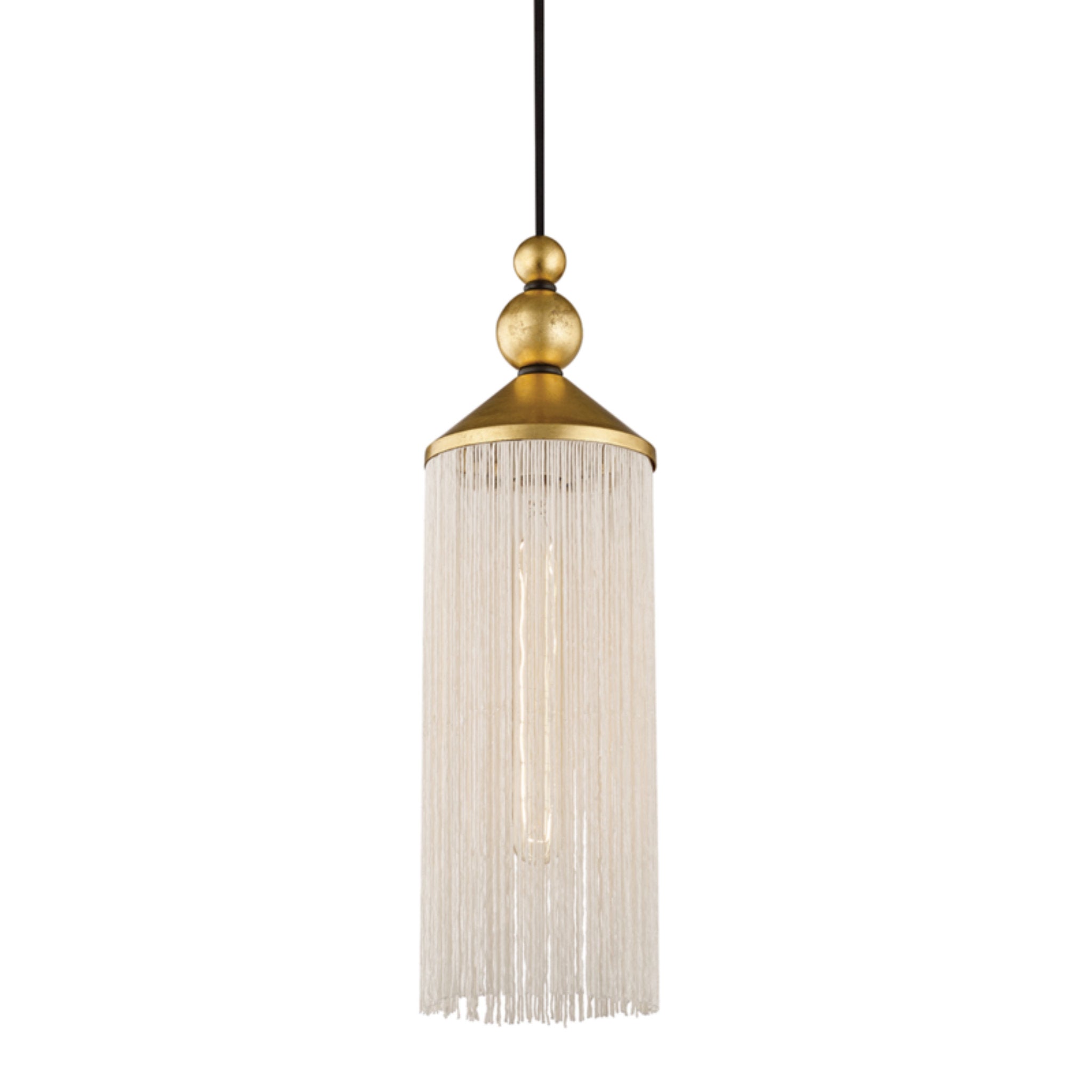 Scarlett 1-Light Pendant in Gold Leaf/White 11.75L x 5W x 16.75H