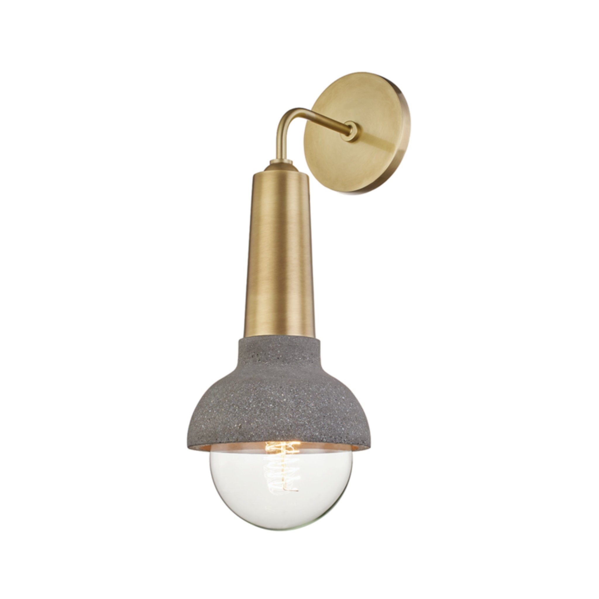 Macy 1-Light Wall Sconce in Aged Brass 4.75L x 6W x 17H