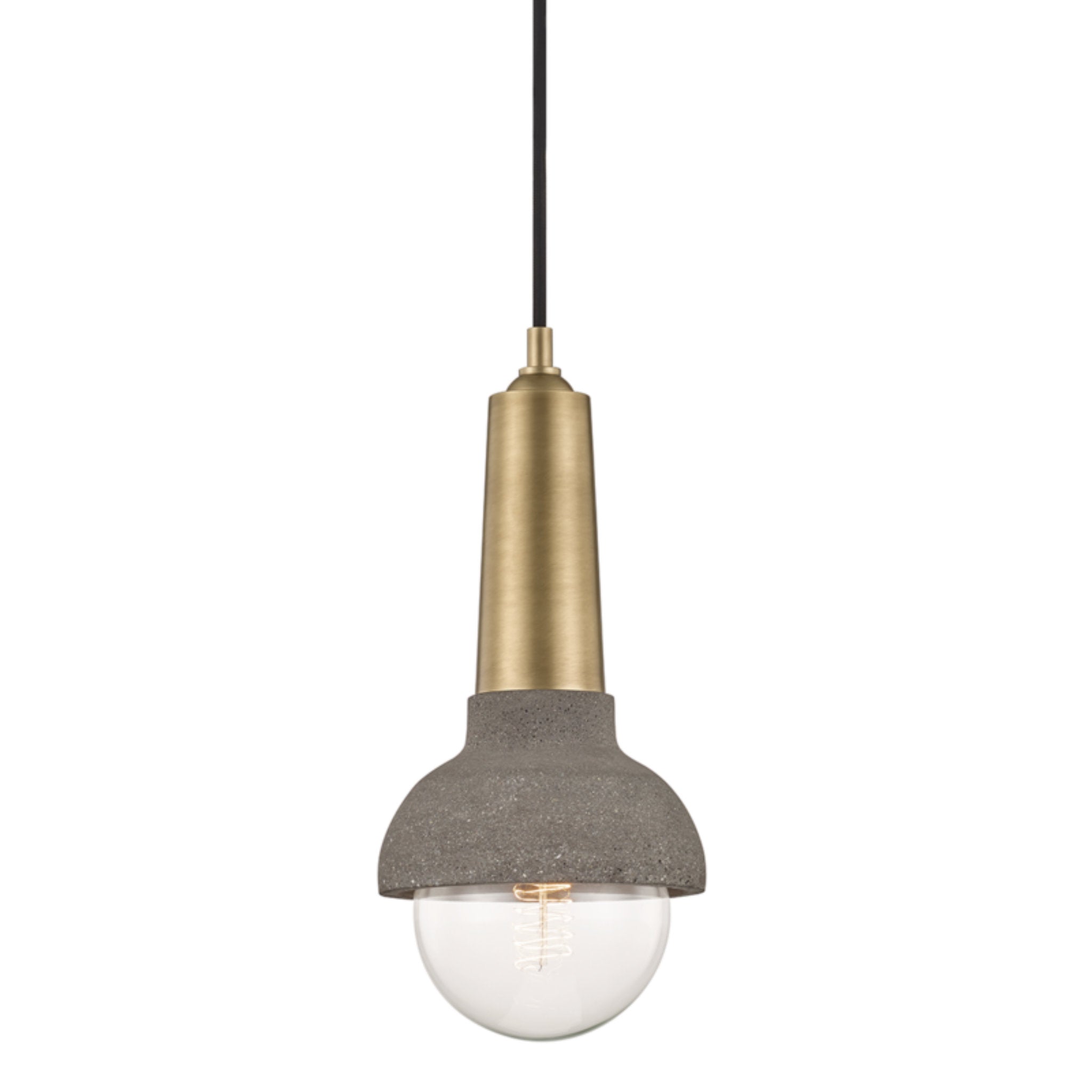 Macy 1-Light Pendant in Aged Brass 4.75L x 6W x 13.5H