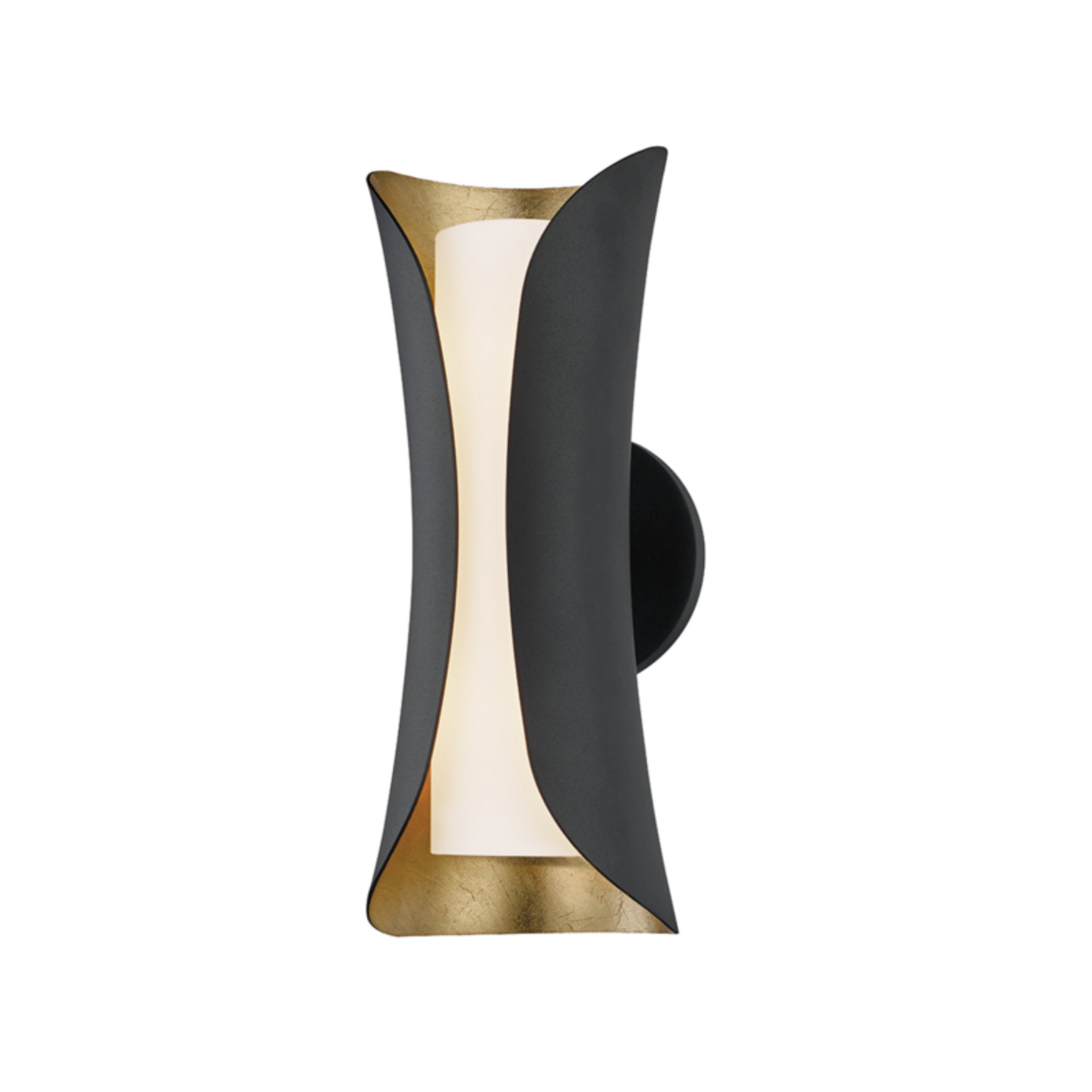 Josie 2-Light Wall Sconce in Gold Leaf/Black 25.25L x 5W x 13.5H